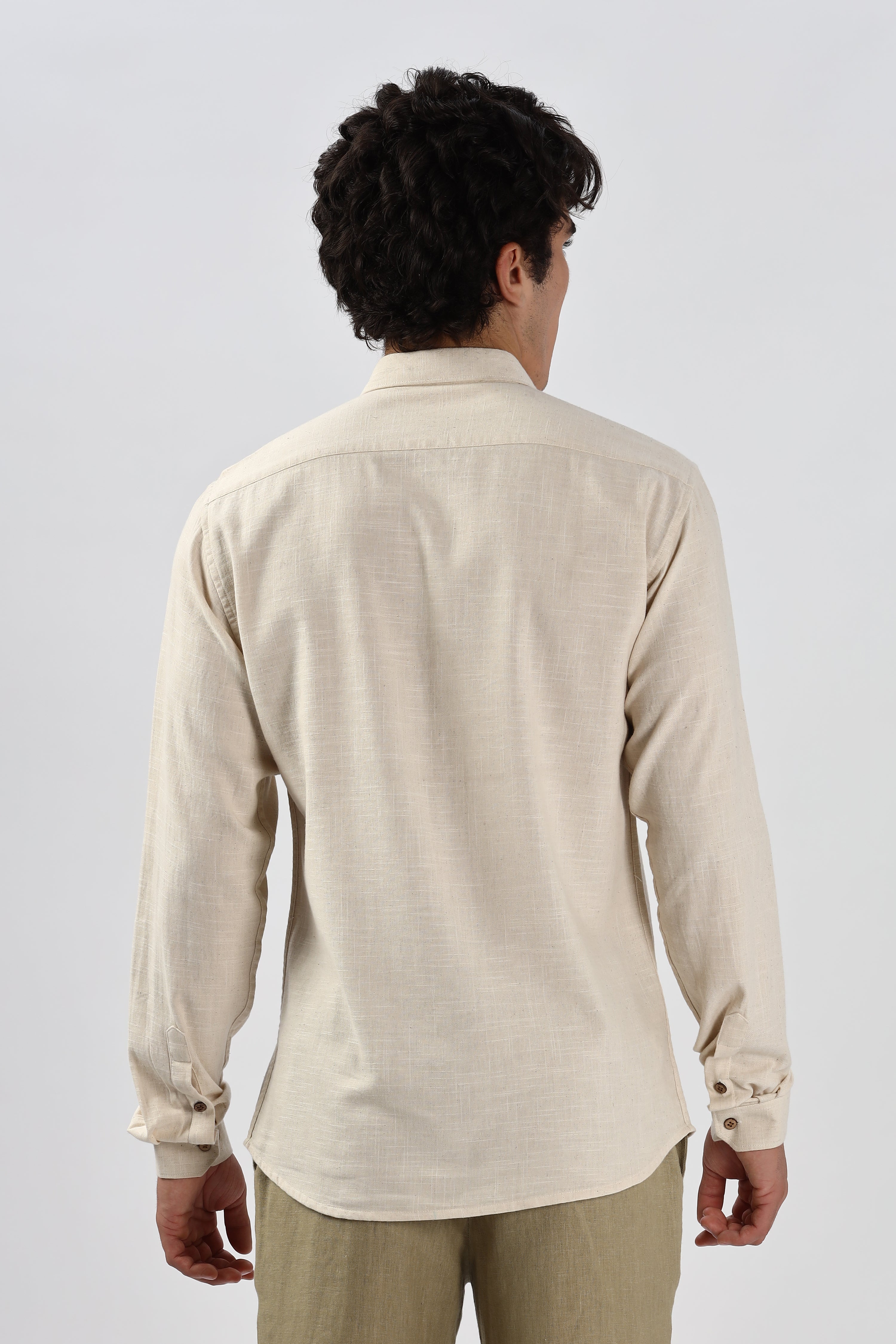 Bambaiya Beige Perroquet Embroidery Shirt