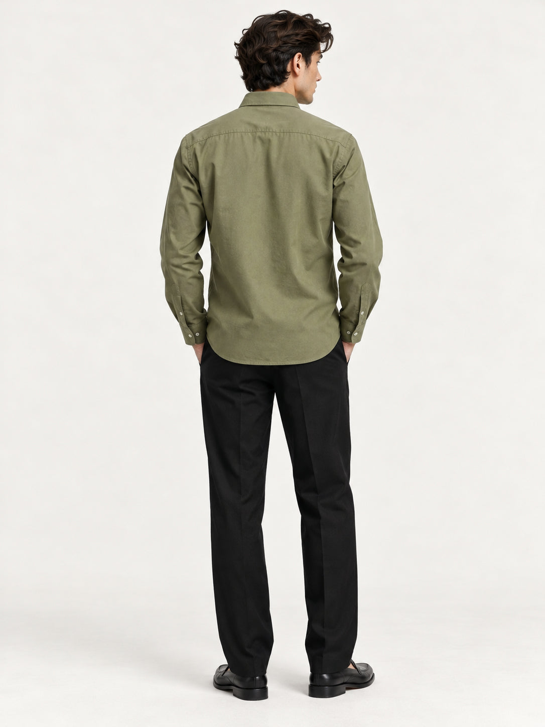Humming(way) Birds Vienna Cotton Regular Fit Green Embroidery Shirt