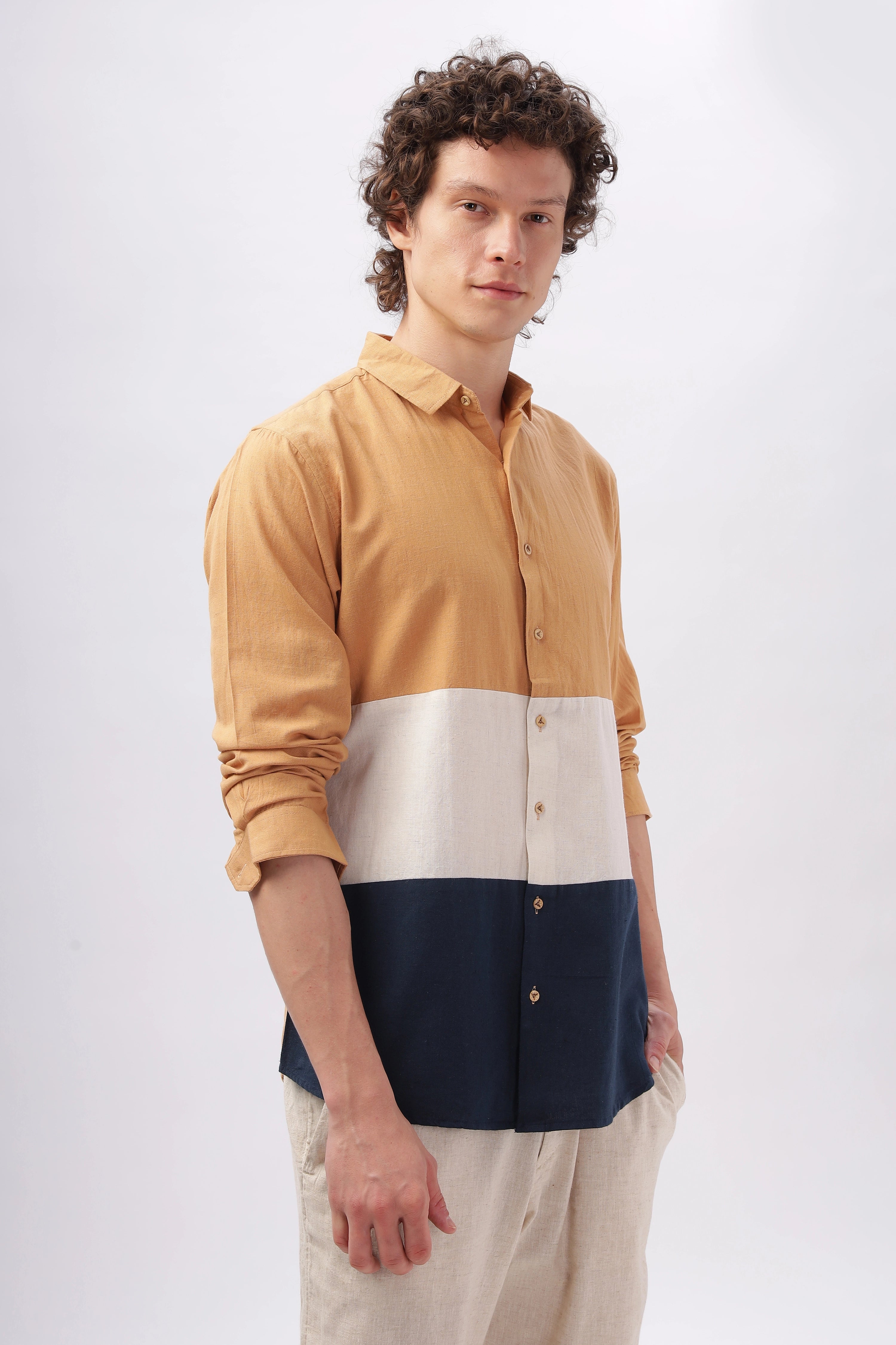 Cut & Sew Mumbai Hue Cotton Shirt