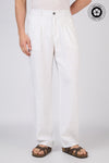 Amaterasus 100% Pure Linen(no blend) Straight Fit White Pants