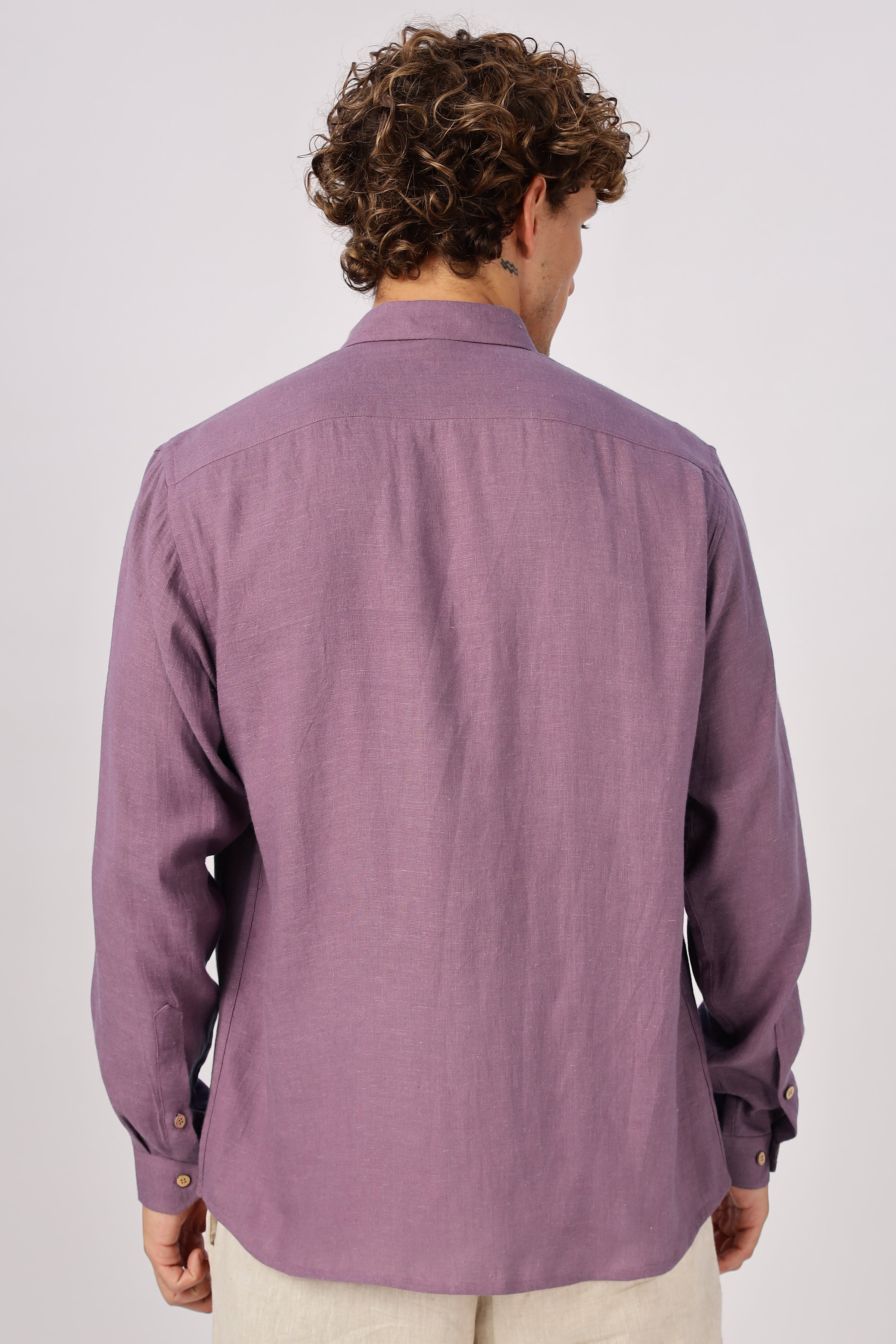 Sundowner Cocktail Cotton Regular Fit Lavender Embroidered Shirt