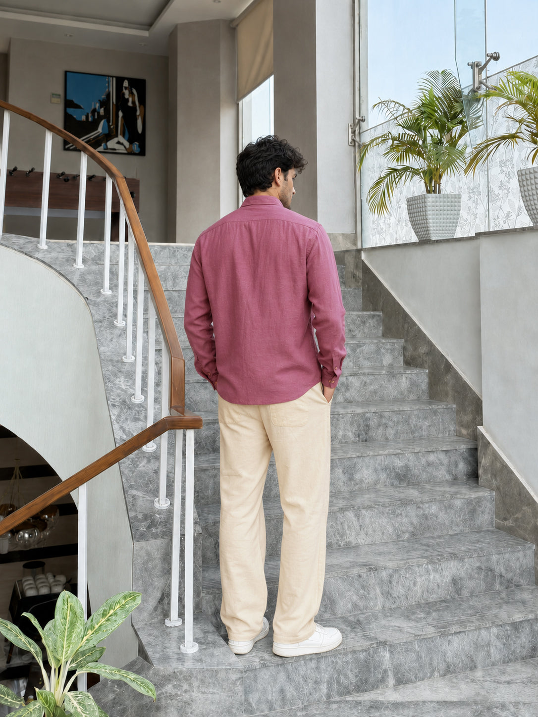 Rosewood 100% Linen Co-ord Set outfit for men