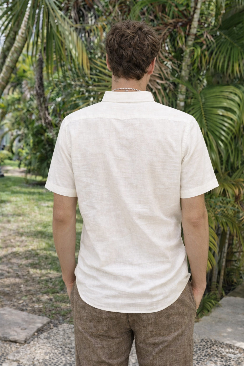 Quiet Coast Cotton-Linen Regular Fit White Shirt