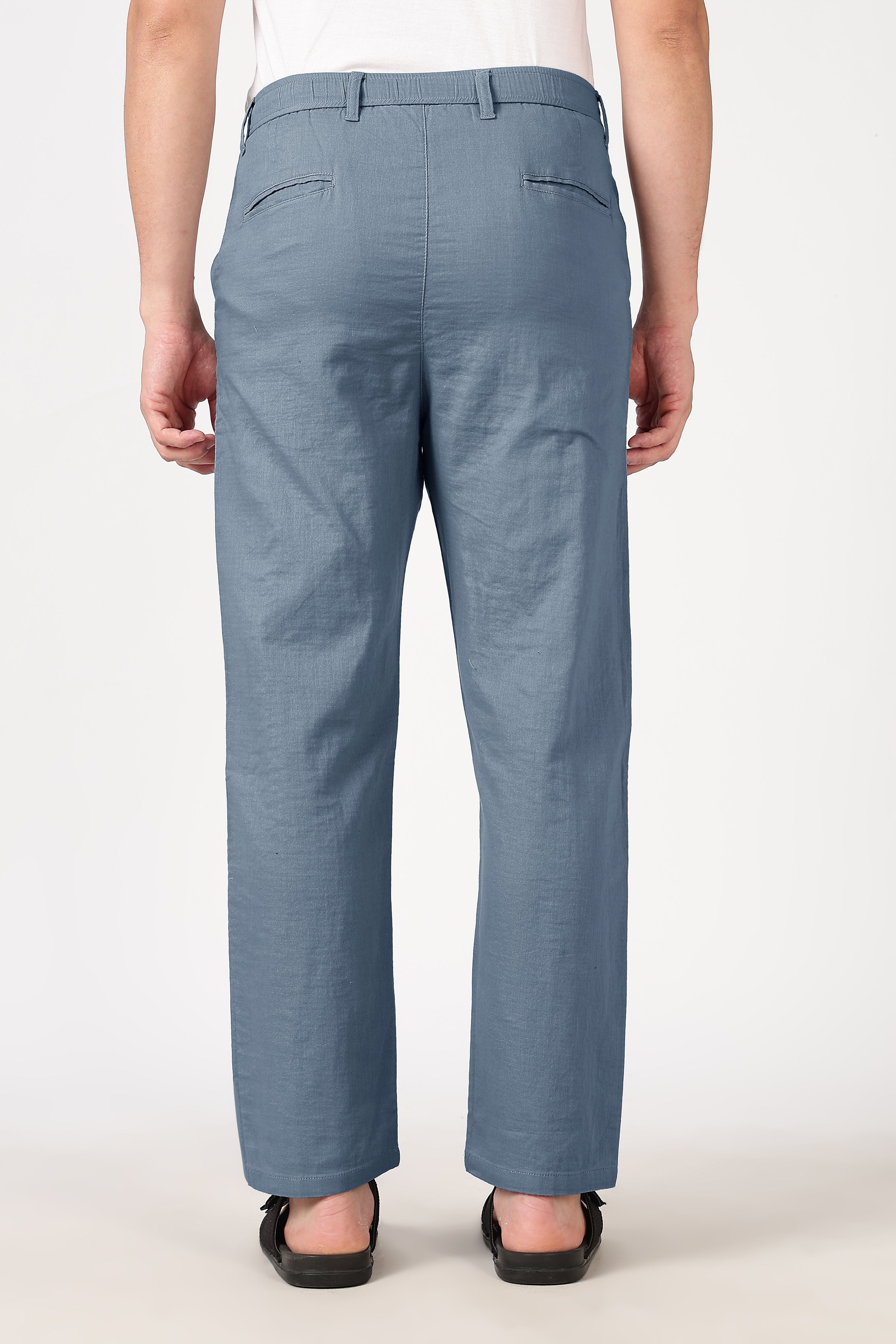 Linen-style 100% Cotton Straight Fit Mint Blue Pant