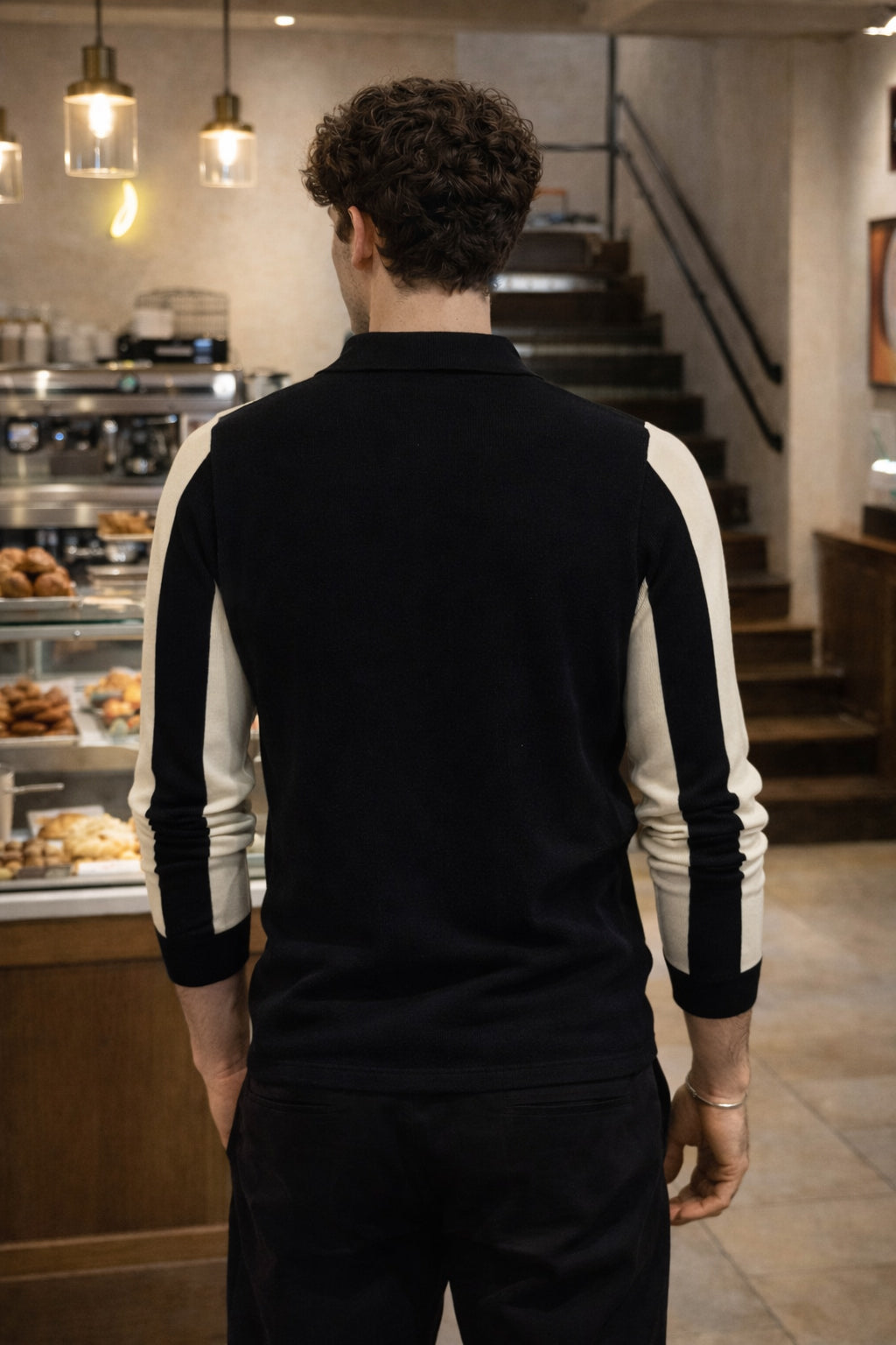 Heritage Crest Cream Striped Knit Polo