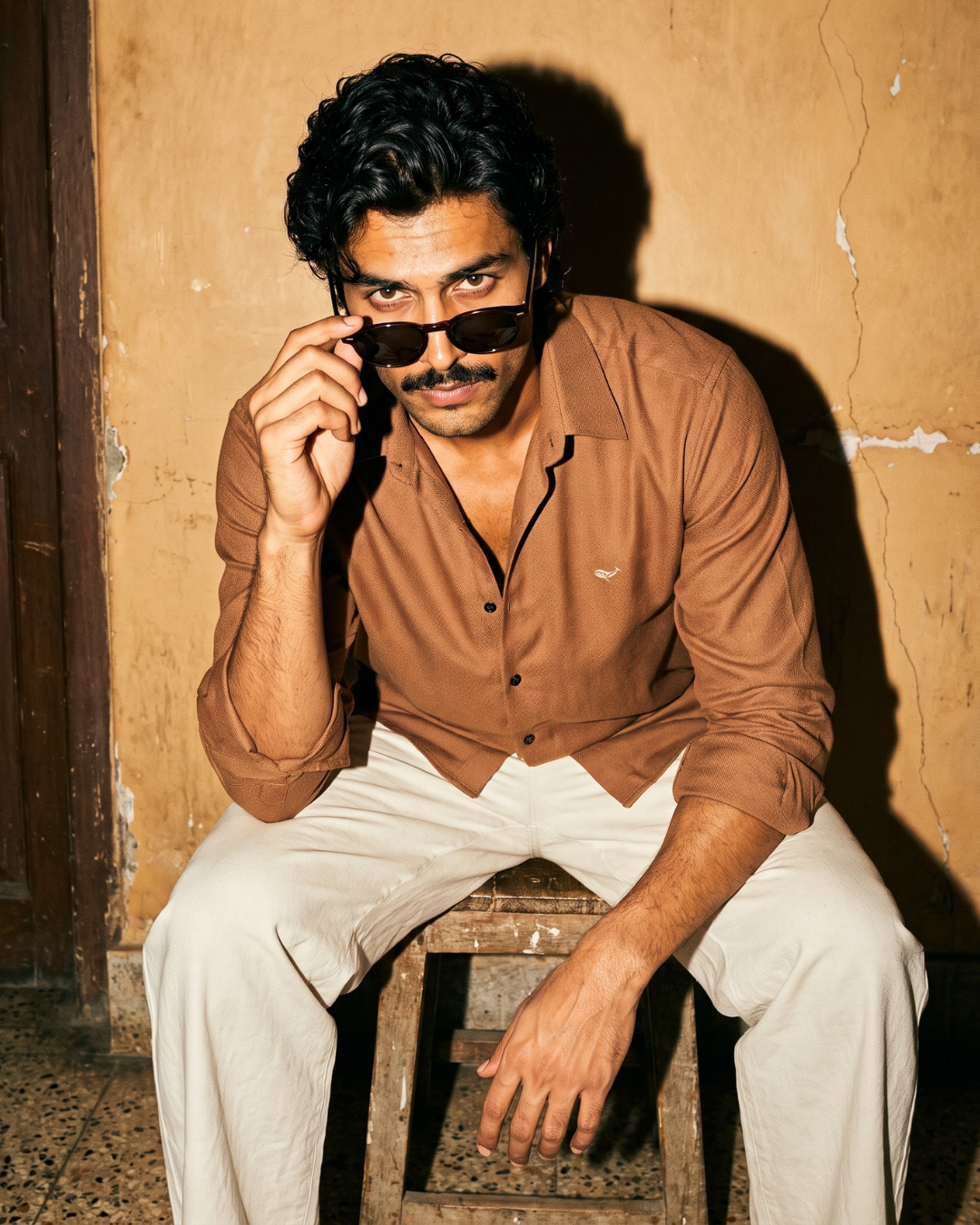 The Dark Brown Cotton- Button Down Spread Collar Shirt