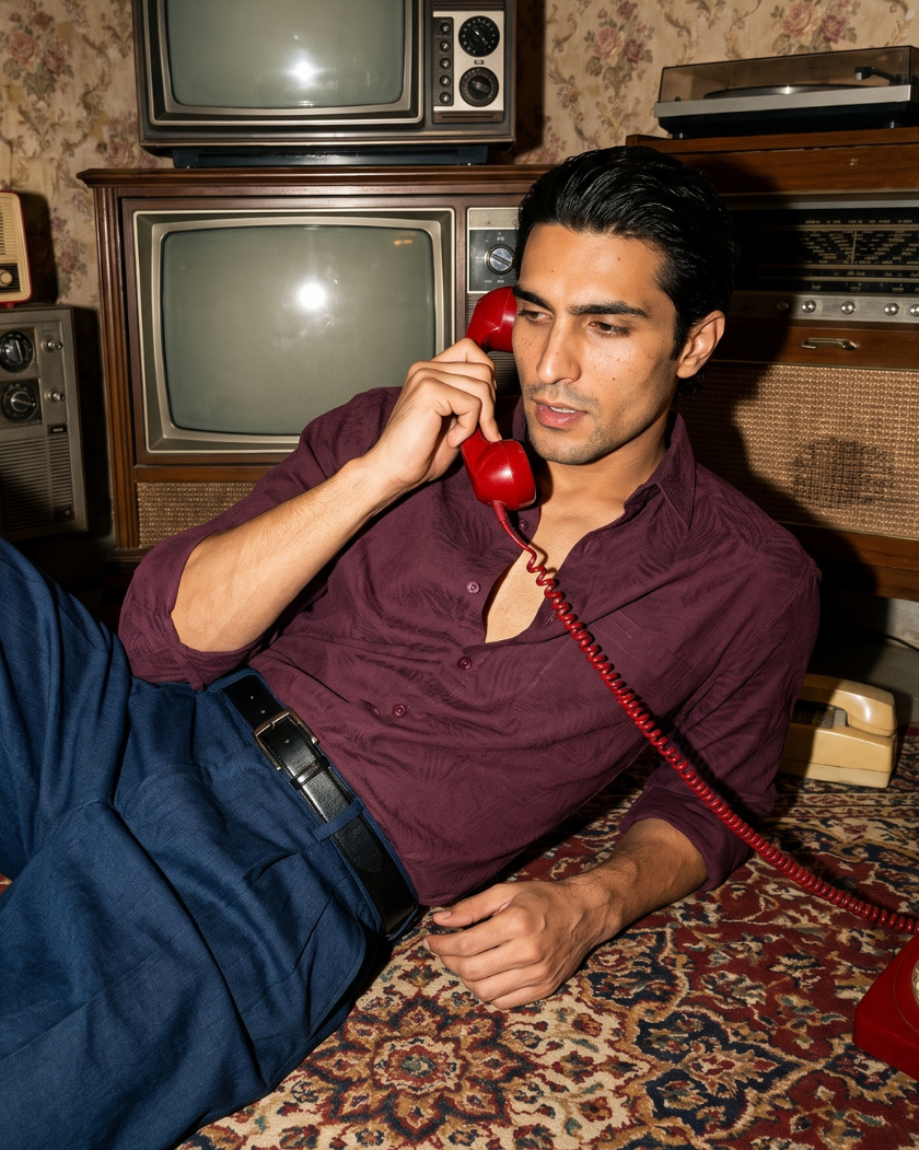 Verdant Jacquard Self Printed - Wide Collar Shirt