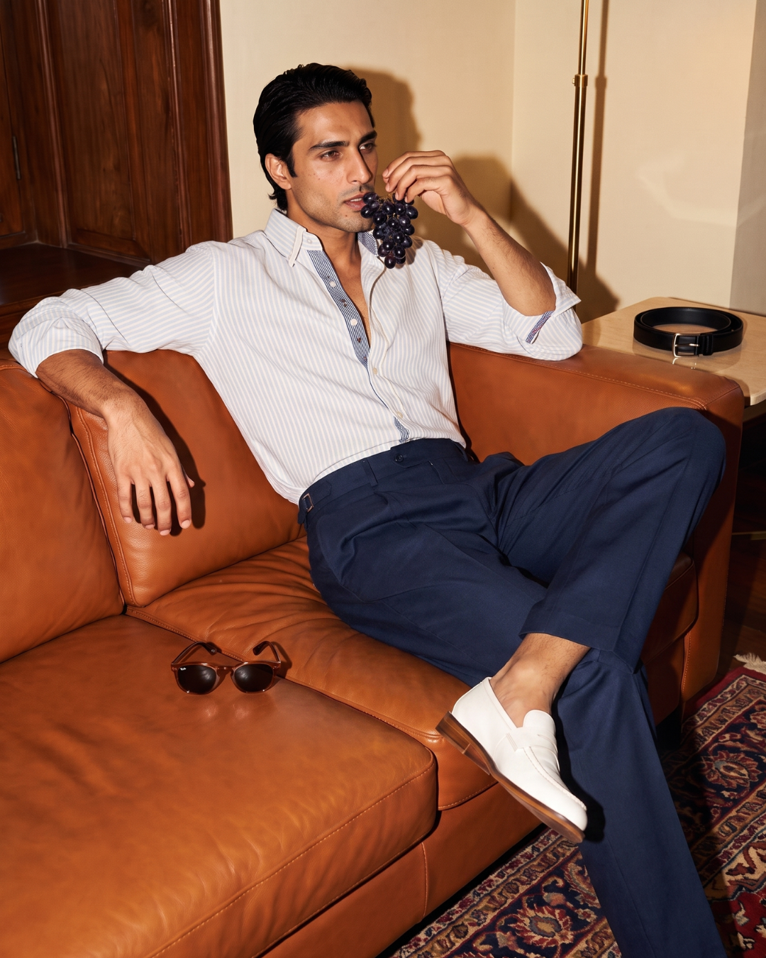 Harbour Stripes Cotton - Contrast Collar Shirt