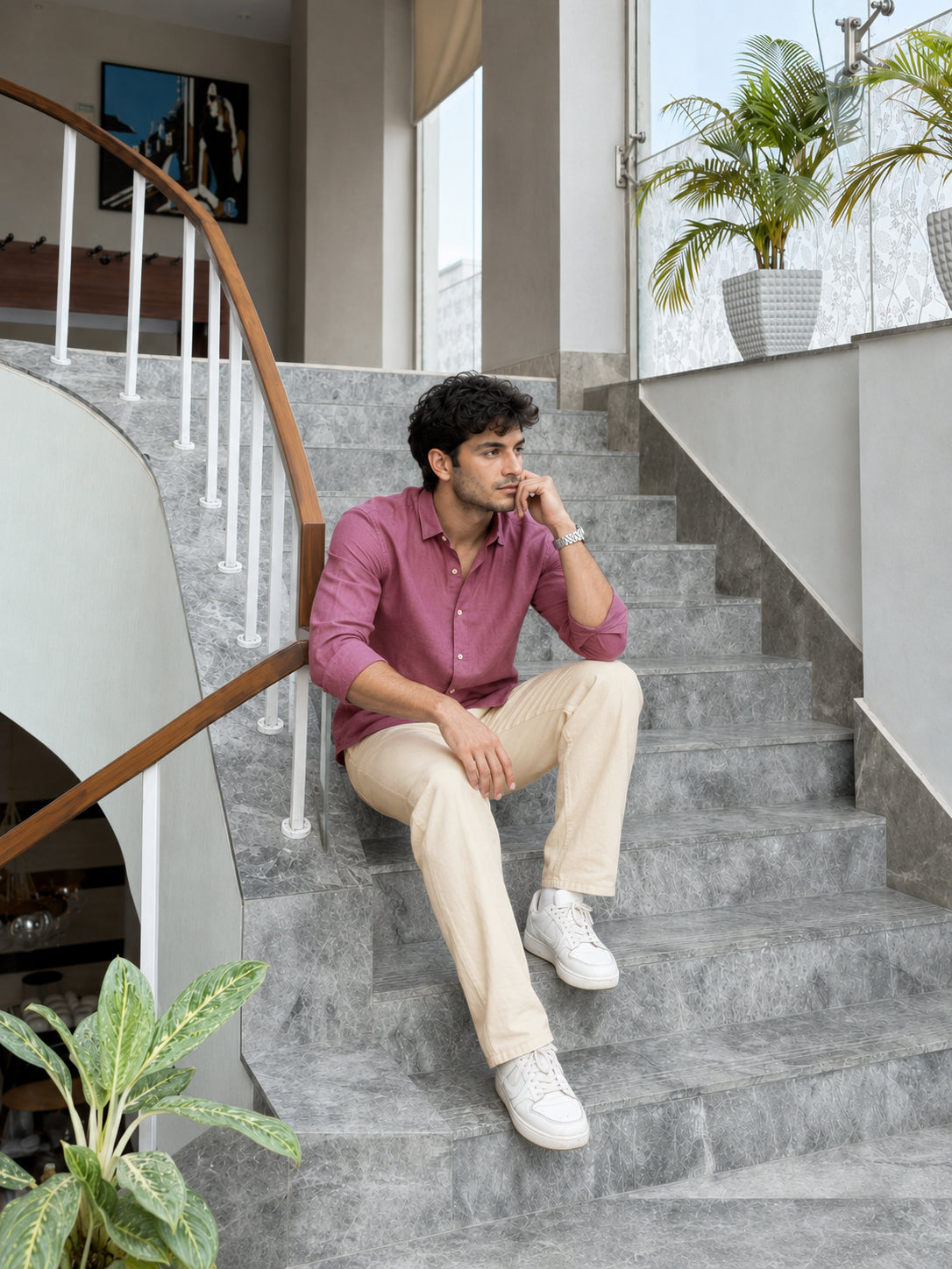 Rosewood 100% Linen Co-ord Set outfit for men