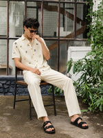 All Over Palm Beige 100% Cotton Co-ord Set outfit for men