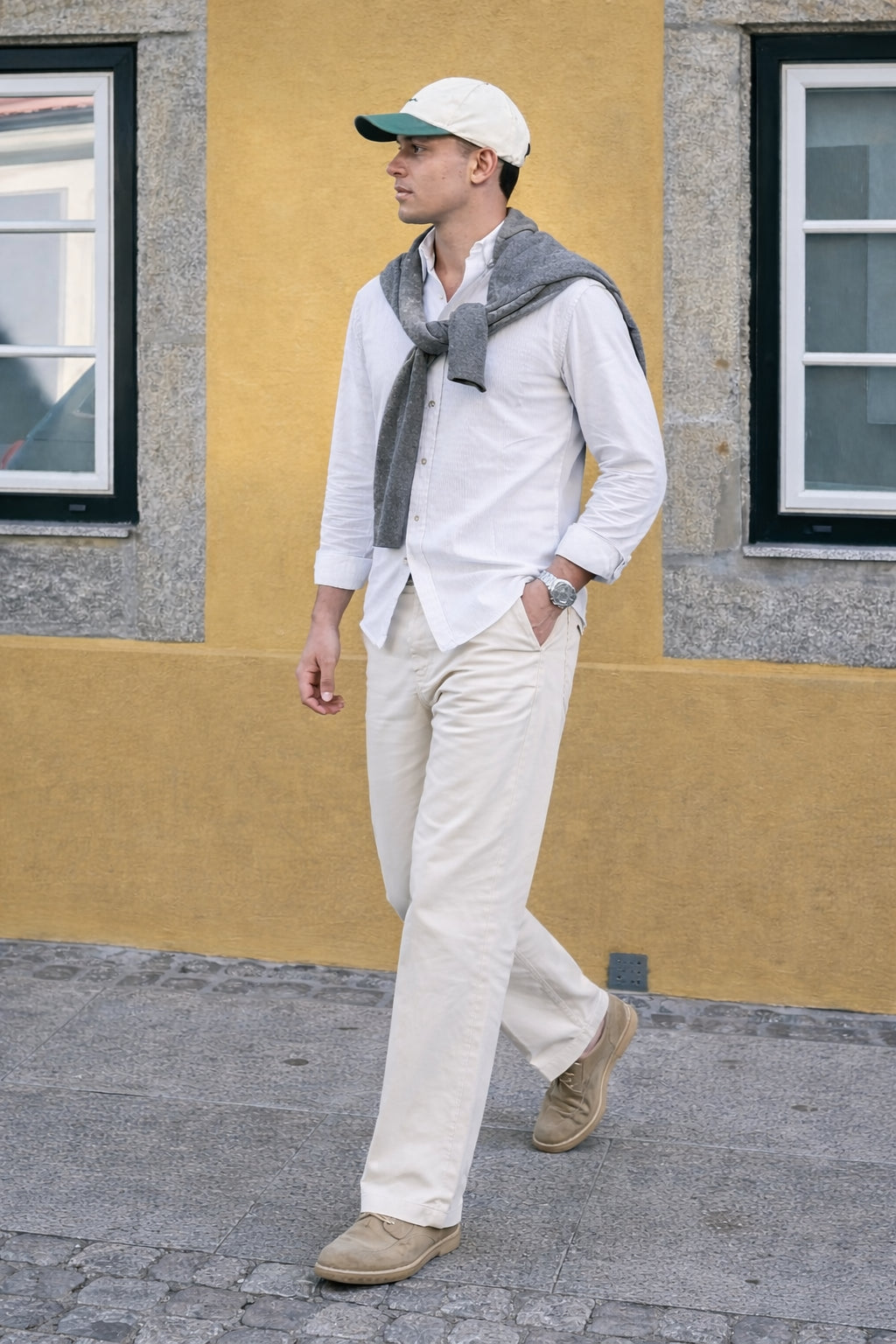 Warrington Cotton-Linen Regular Fit White Essential Shirt