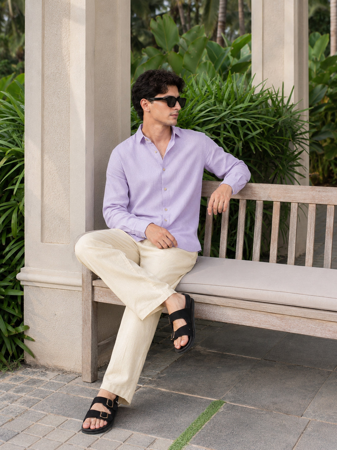Lavender Ease Linen Co-ord Set outfit for men