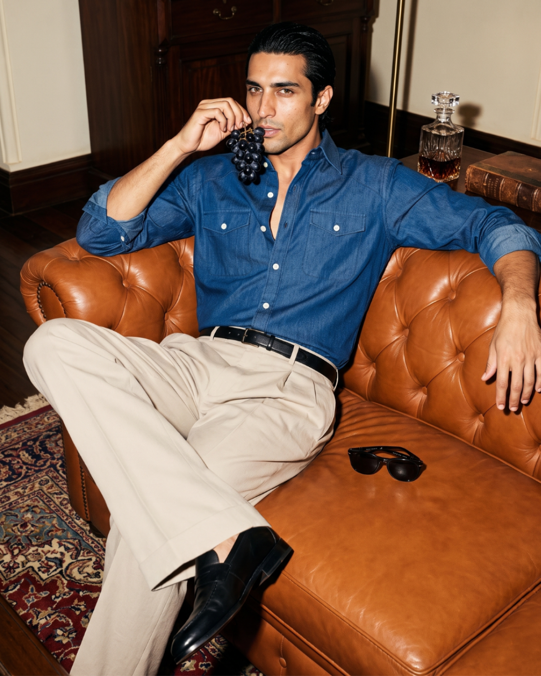 Ranch Chambray– Western Flap Pockets Utility Shirt