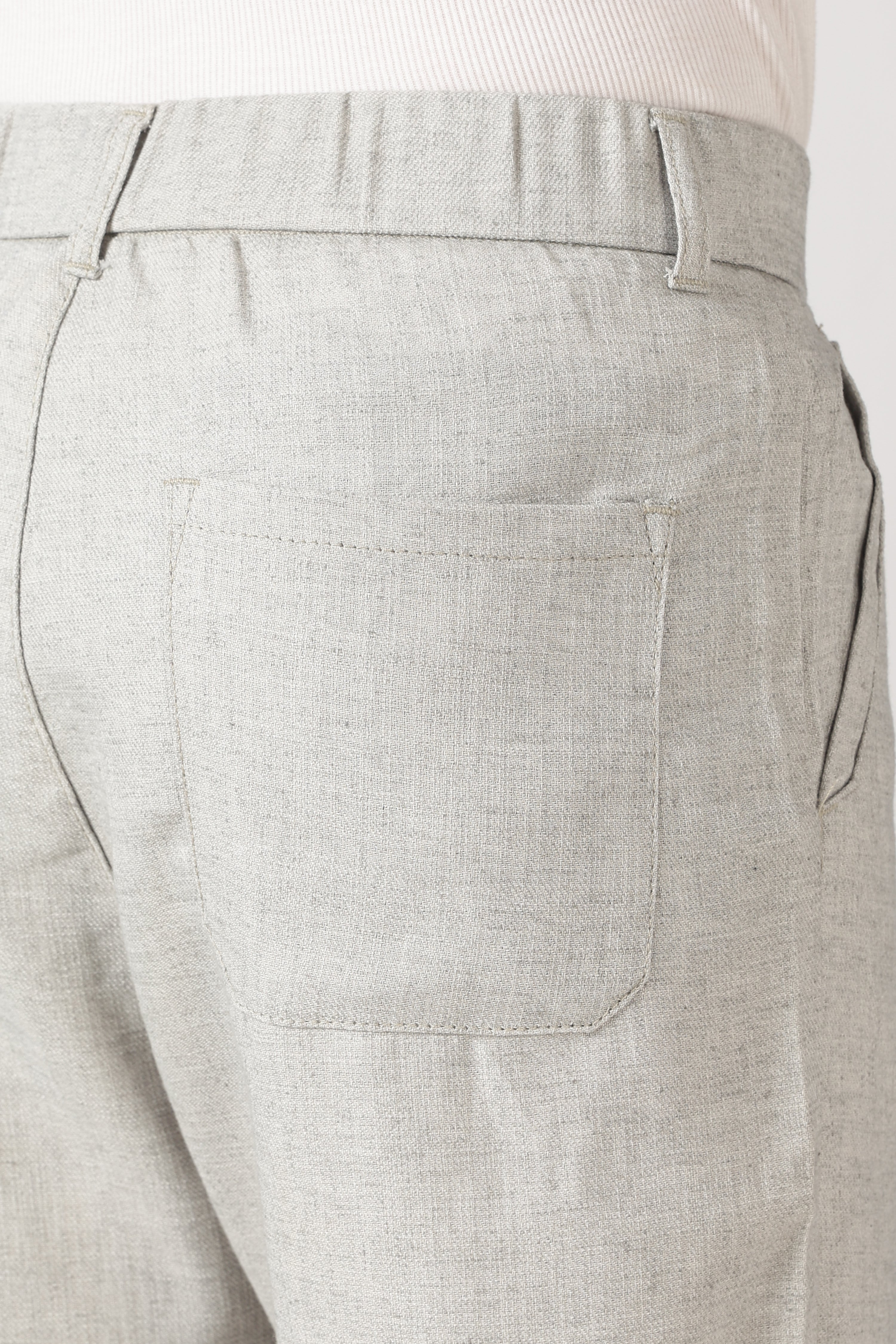 Linen-style 100% Cotton Straight Fit Grey Pant