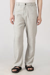 Cove Melange Linen-style 100% Cotton Straight Fit Grey Pant