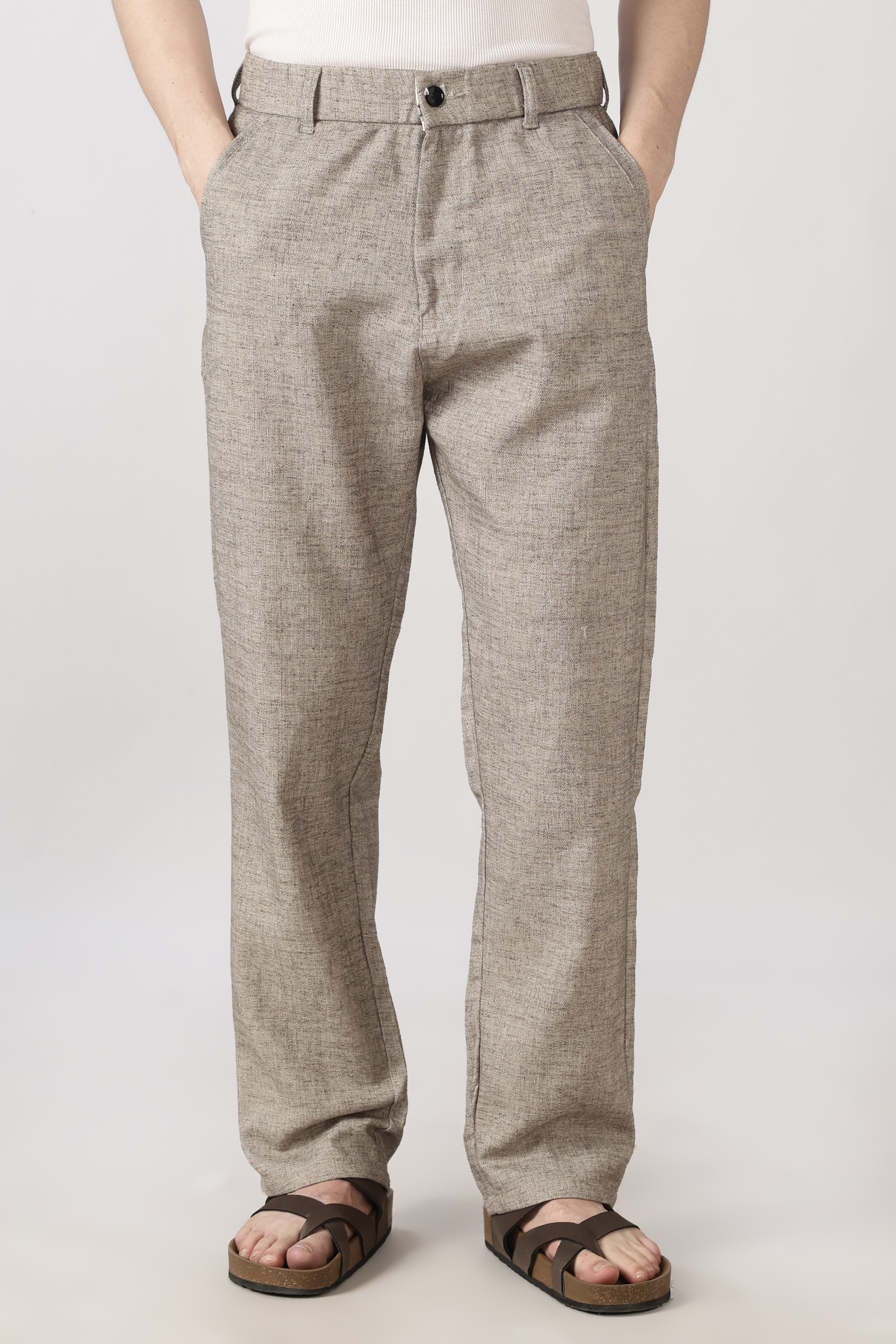 White & Brown 100% Cotton Co-ordinated outfit for men