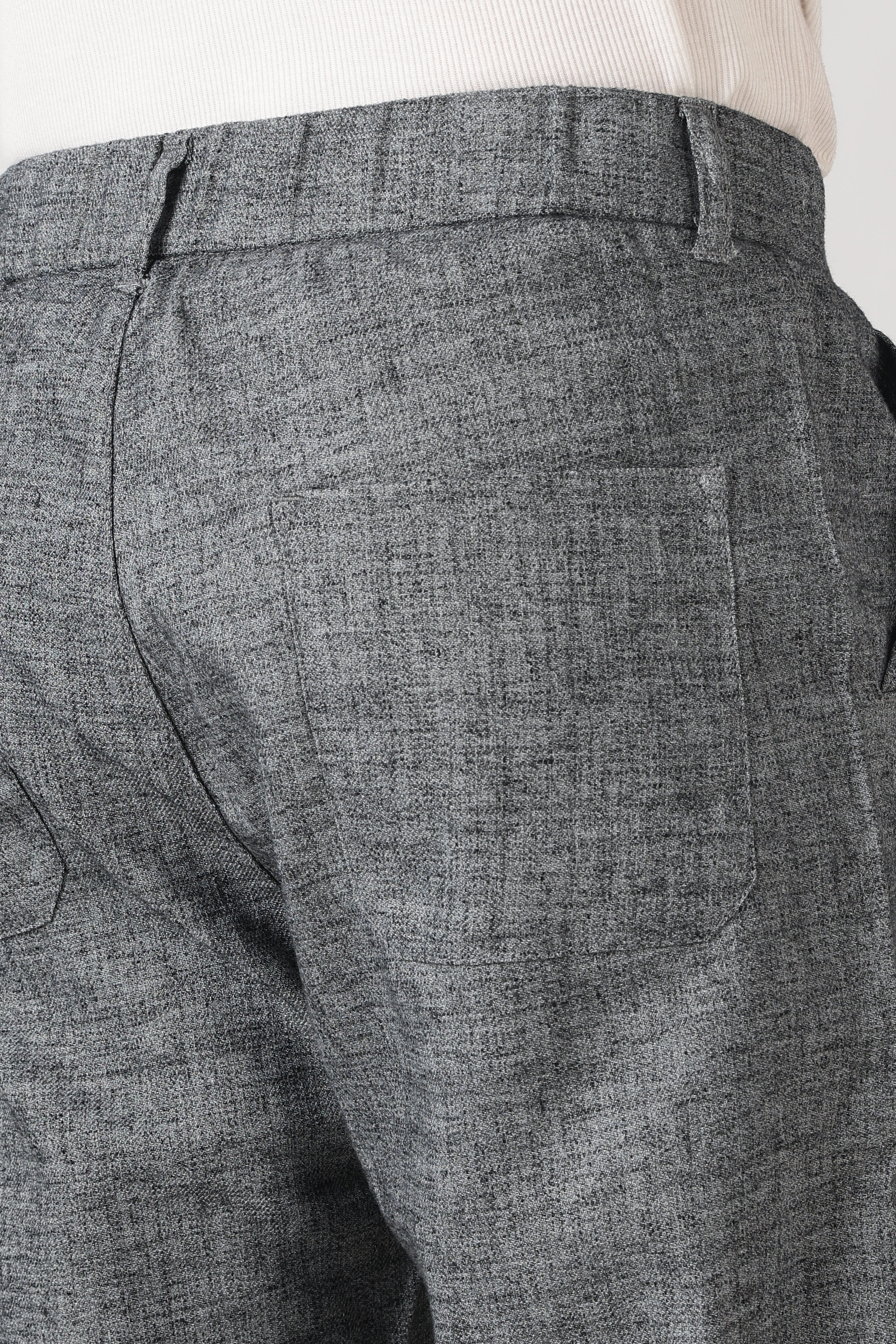 Linen-style 100% Cotton Straight Fit Grey Pant