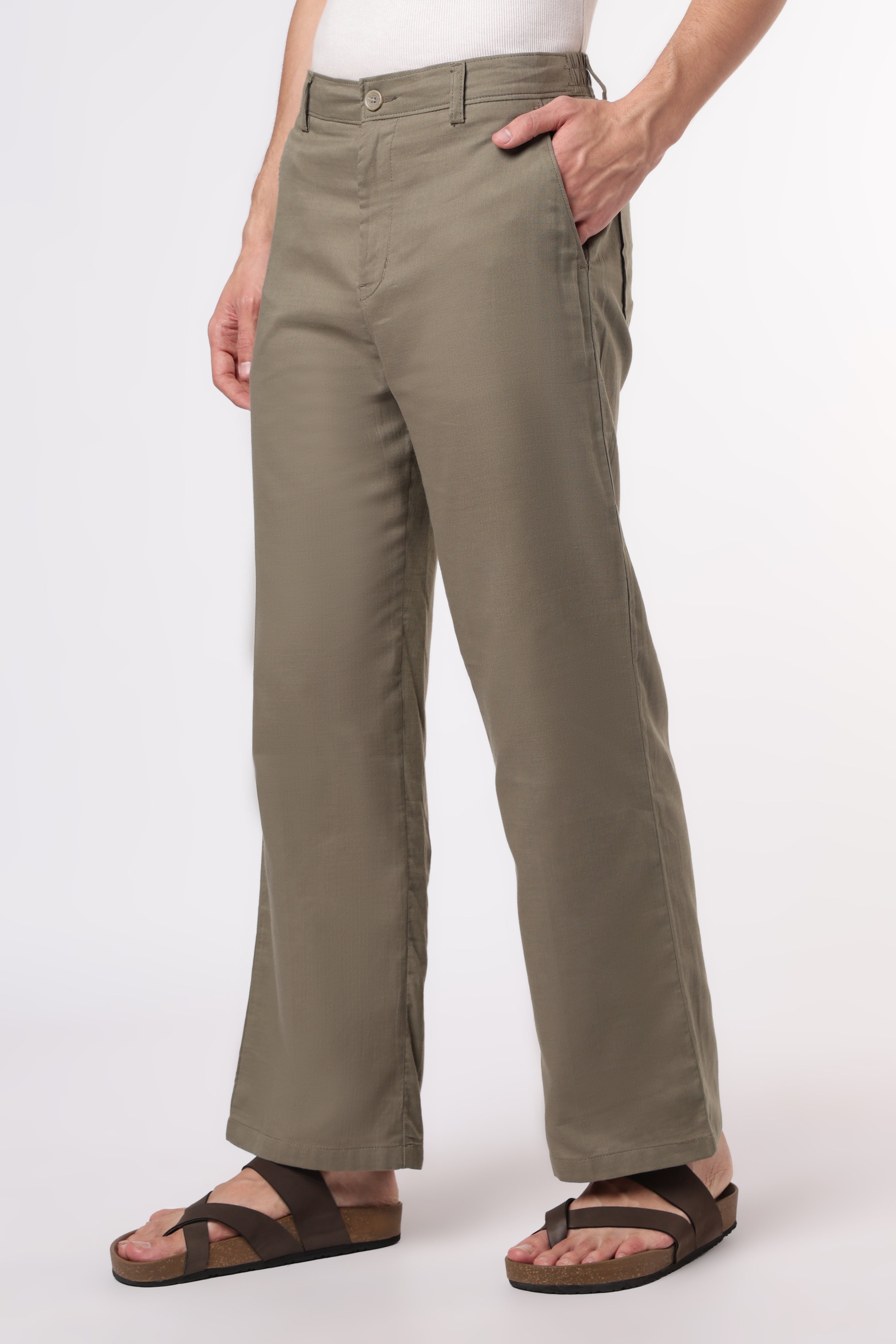 Linen-style 100% Cotton Straight Fit Mint Green Pant