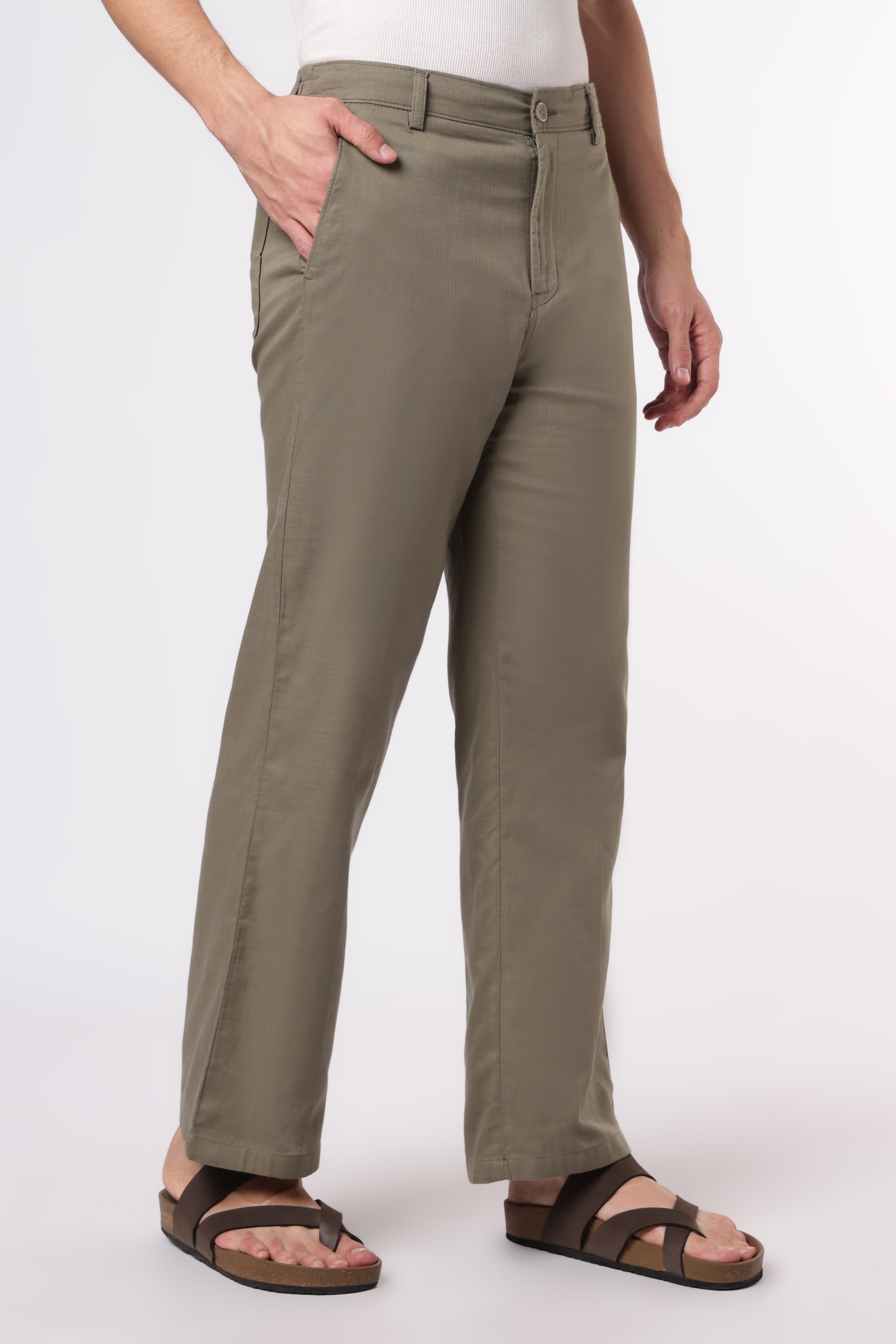 Linen-style 100% Cotton Straight Fit Mint Green Pant
