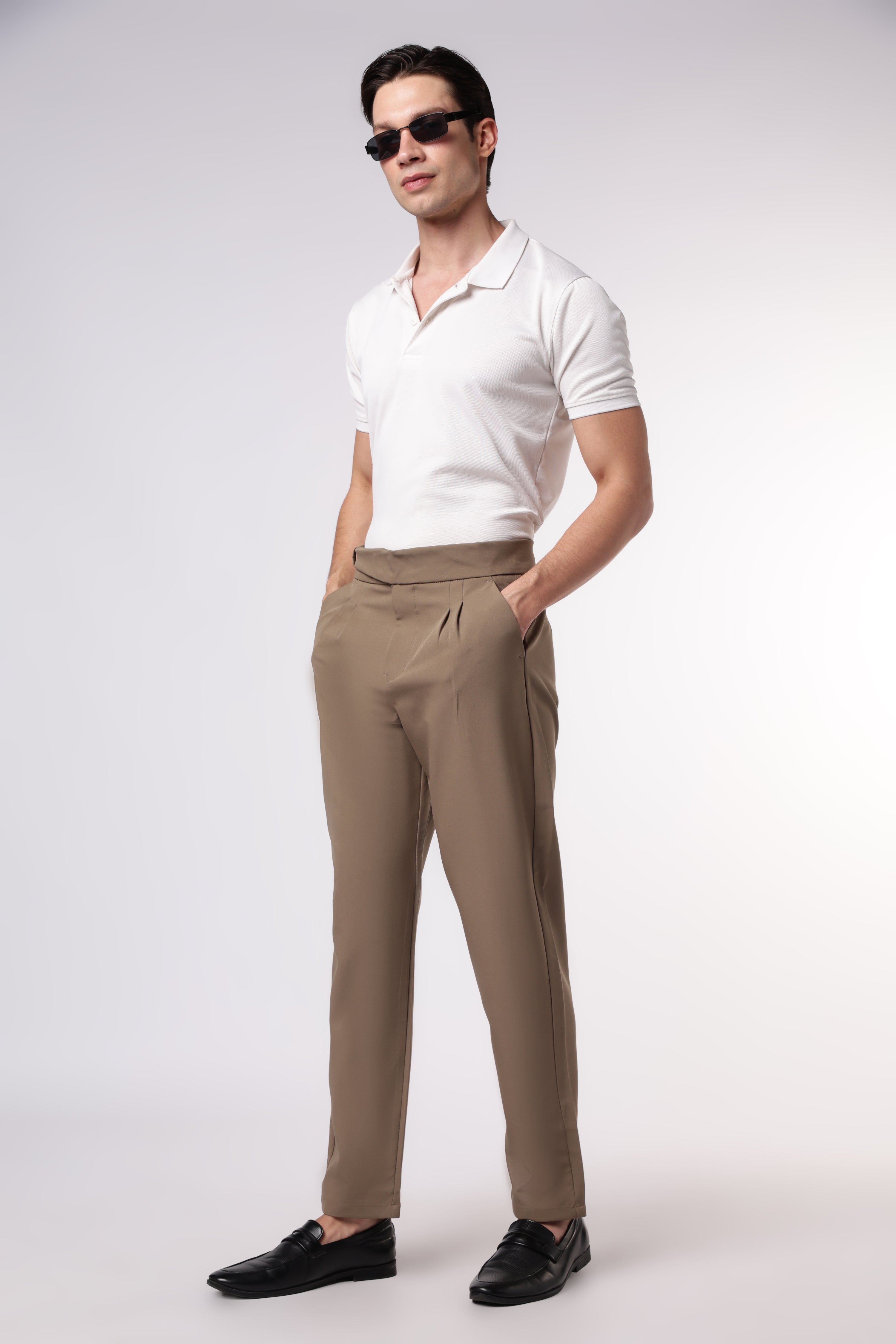Taupe Tailored Italian style Khaki  Pants