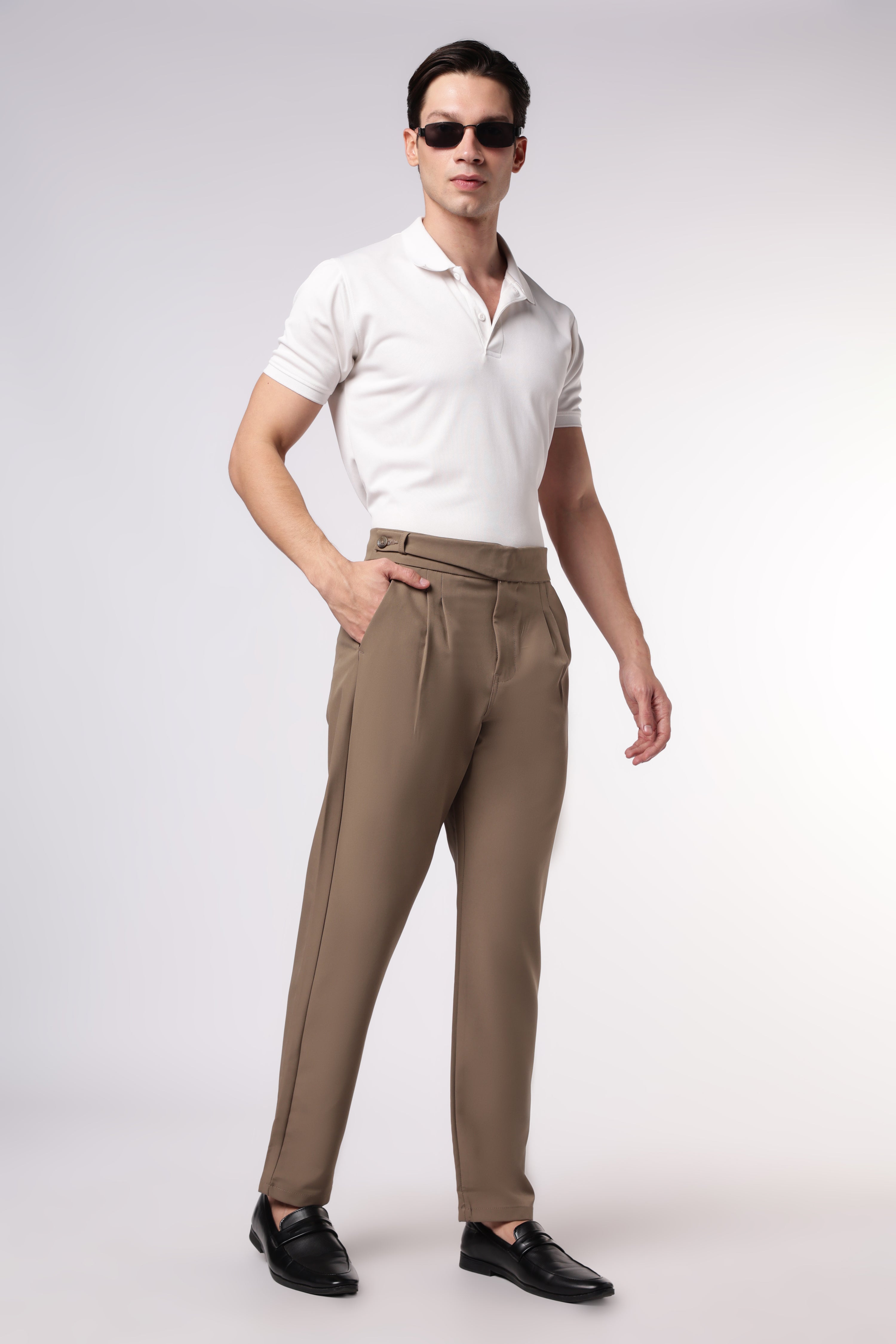 Taupe Tailored Italian style Khaki  Pants