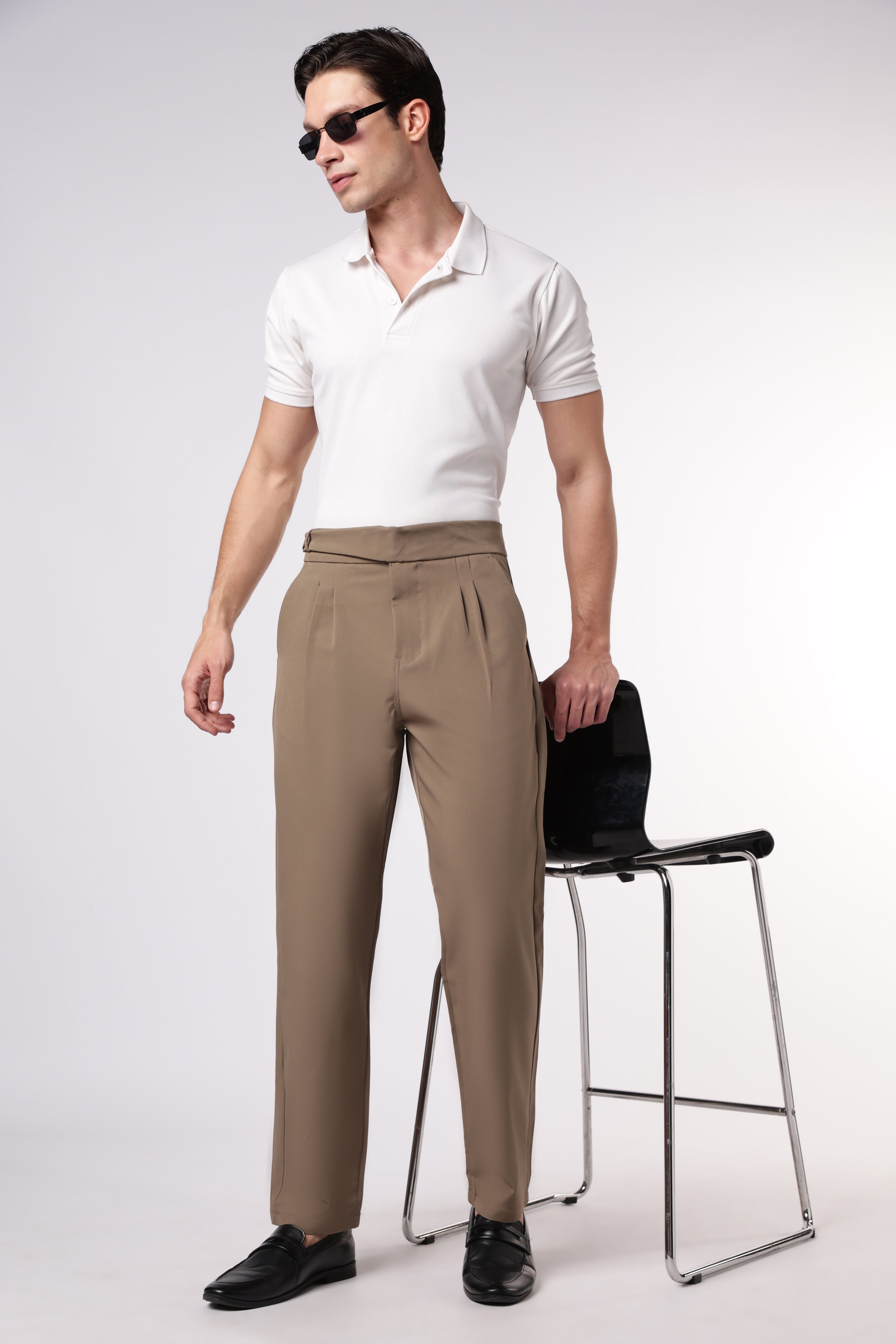 Taupe Tailored Italian style Khaki  Pants