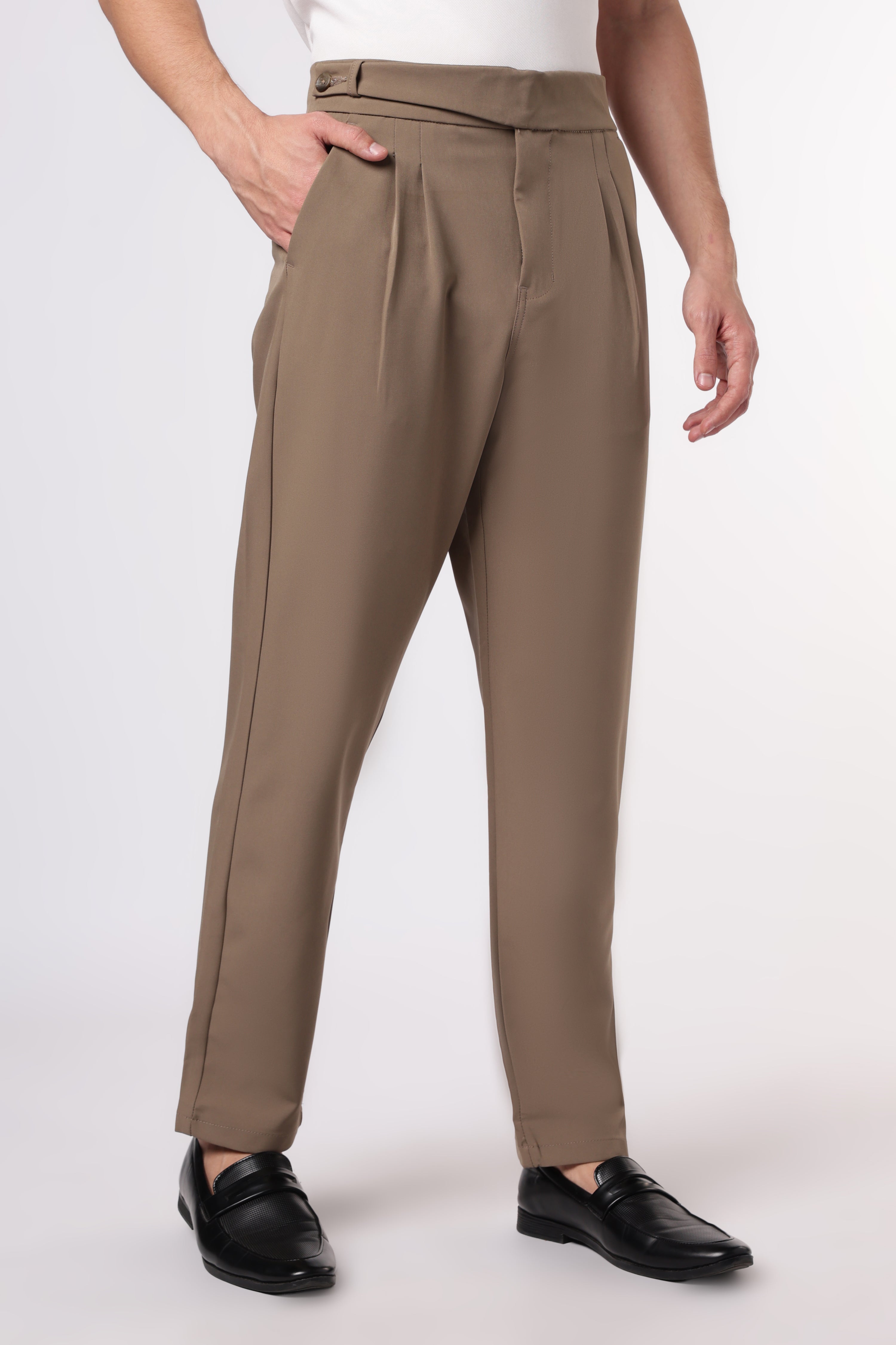Taupe Tailored Italian style Khaki  Pants