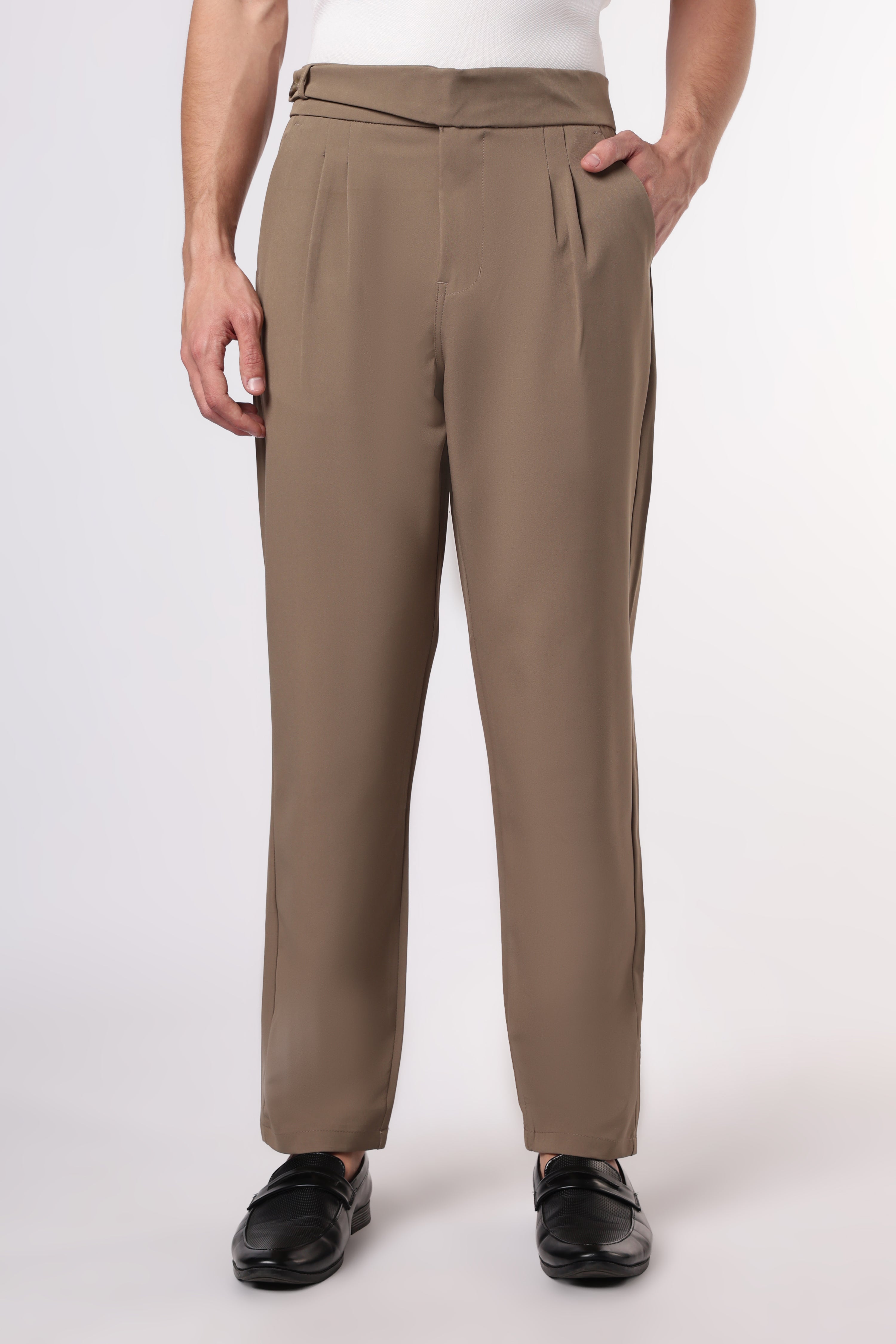 Taupe Tailored Italian style Khaki  Pants