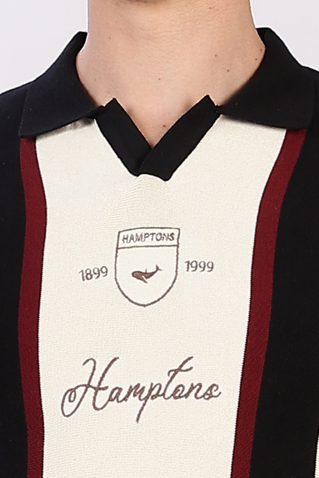 Heritage Crest Cream Striped Knit Polo