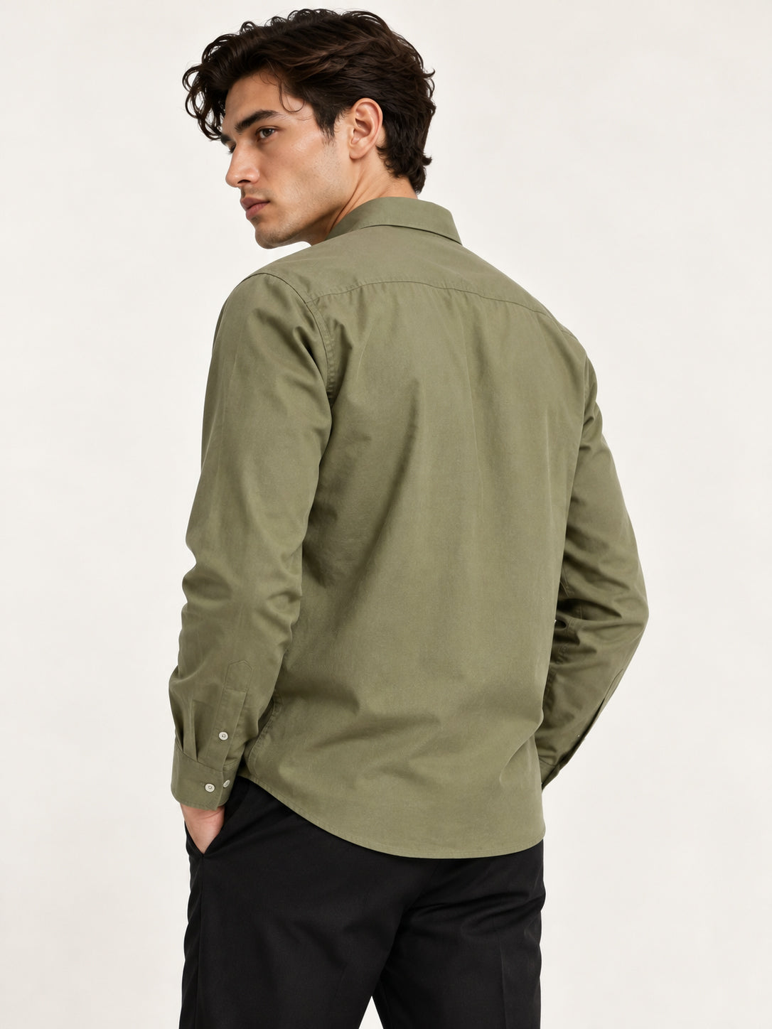 Humming(way) Birds Vienna Cotton Regular Fit Green Embroidery Shirt