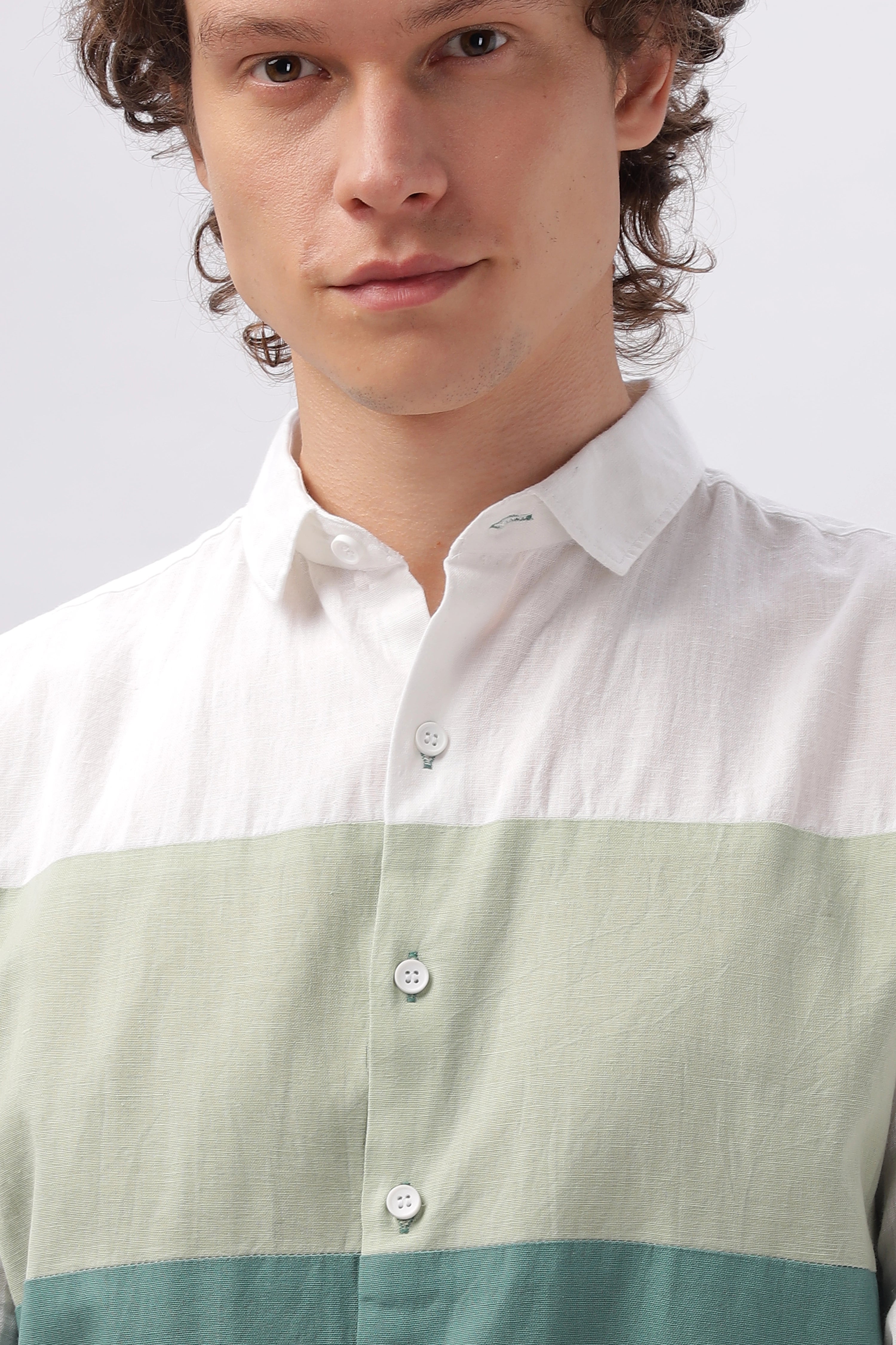 Cut & Sew Amalfi Hue Cotton Shirt