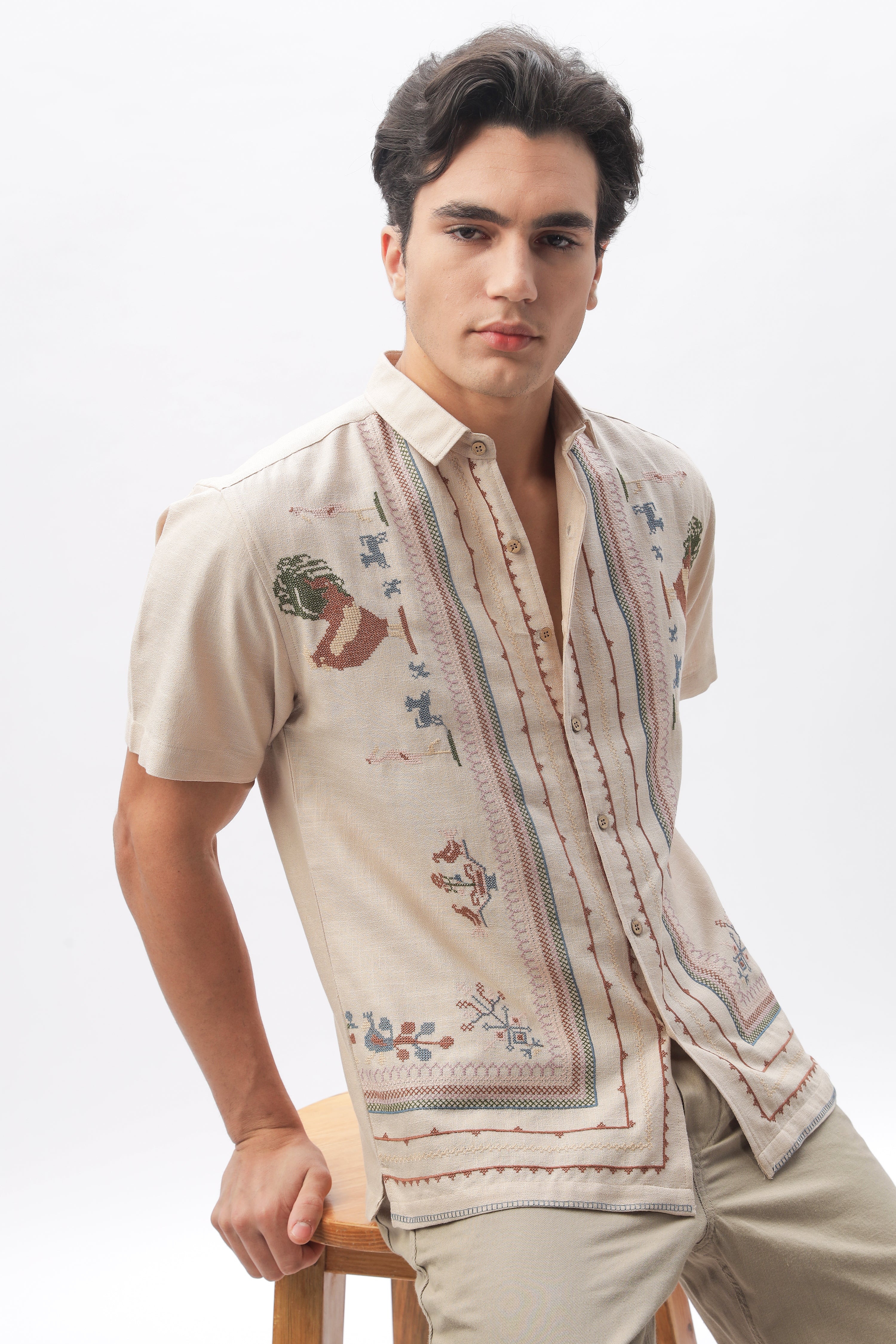 Founder's Fav Story Intricate Embroidery Shirt