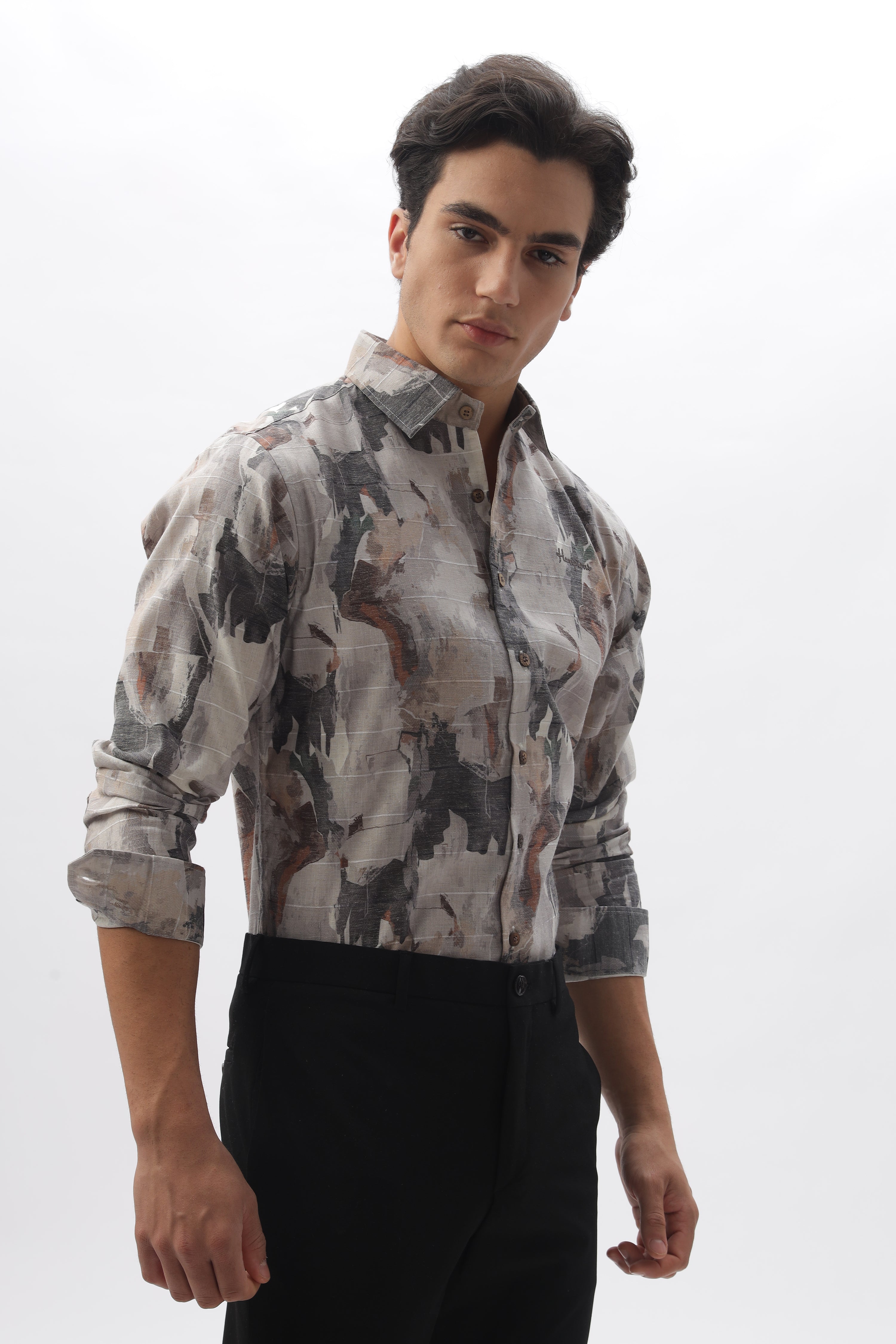 Pollock Heritage Abstract Printed 100% Cotton Shirt