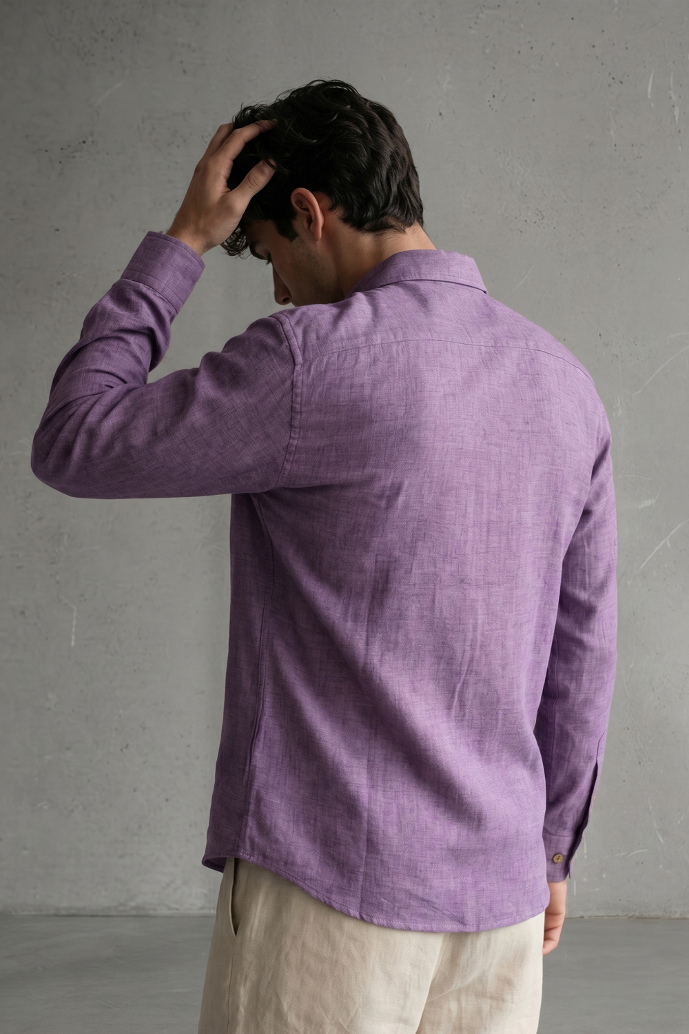 Desert Window Cotton Regular Fit Purple Printed Shirt