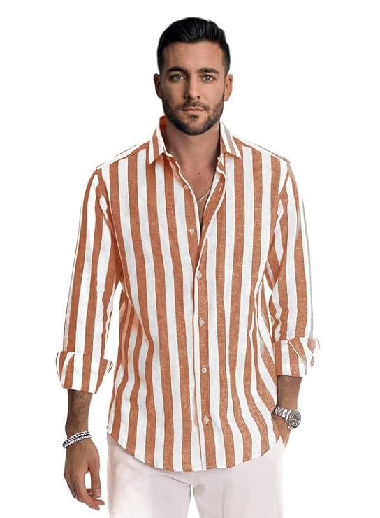 Rosewood Vertical Stripe Cotton Shirt