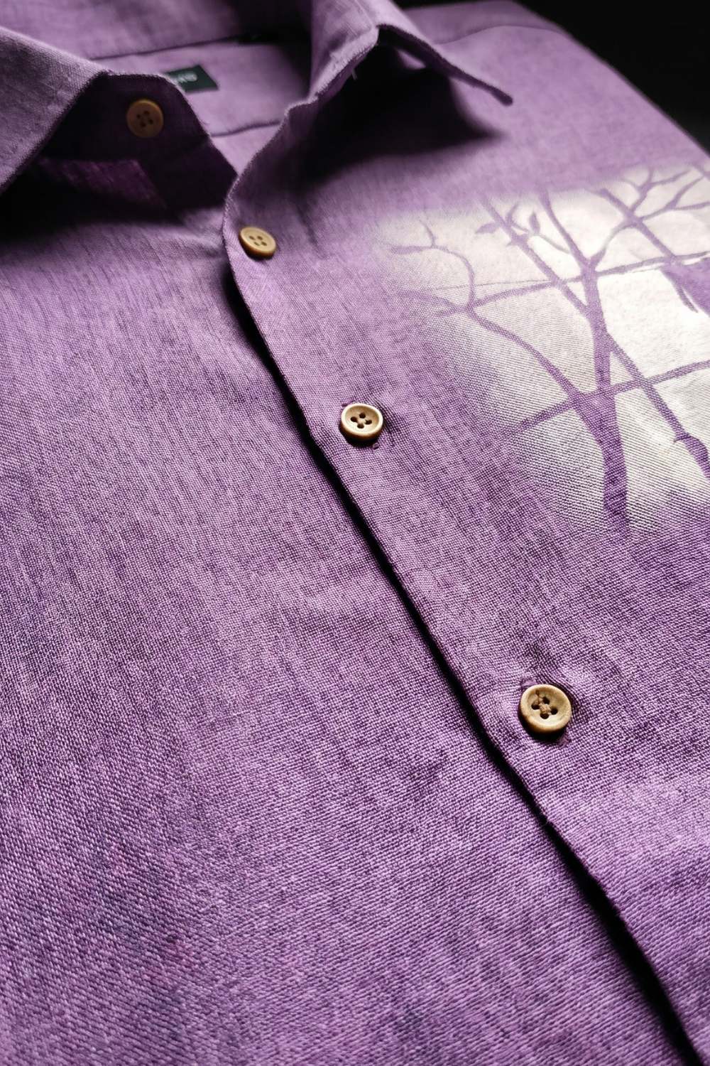 Desert Window Cotton Regular Fit Purple Printed Shirt