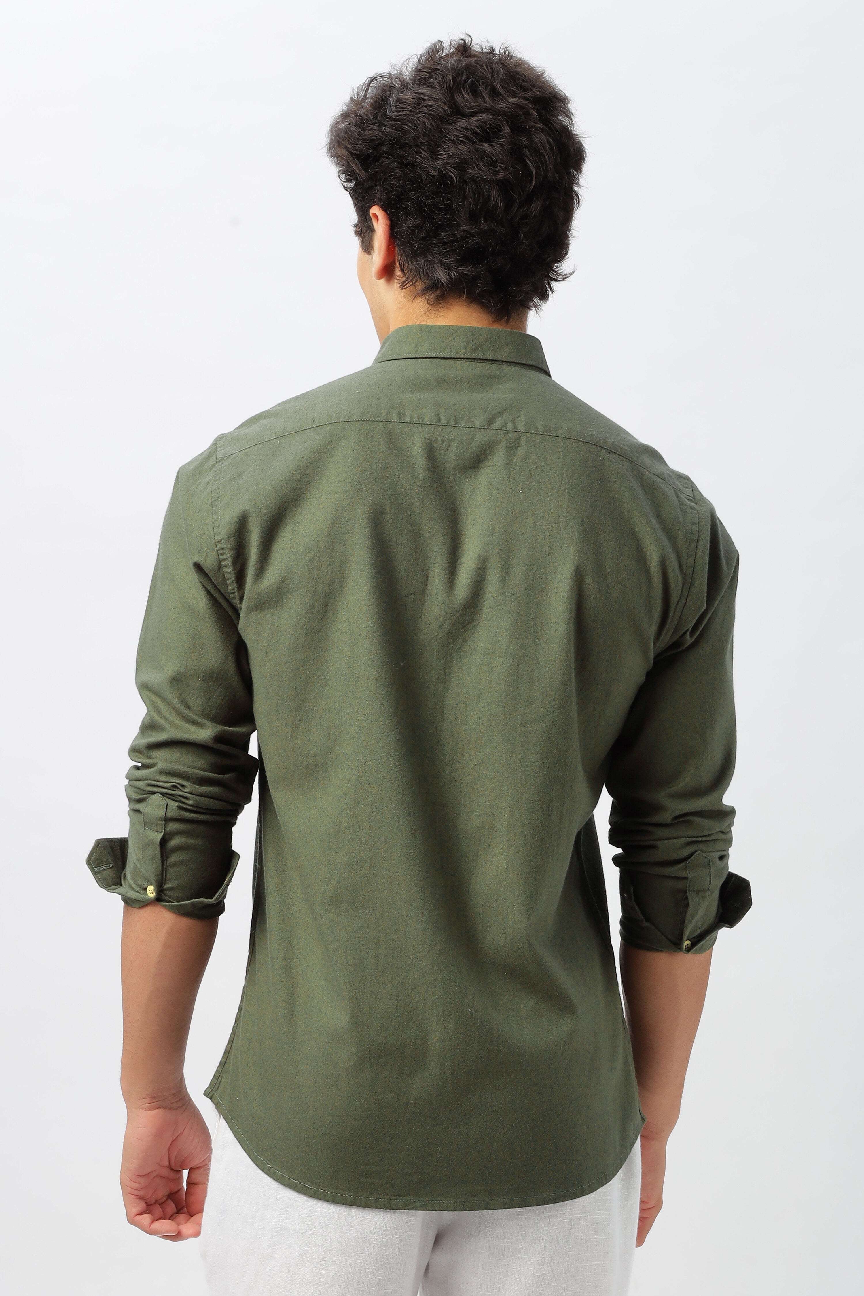 Istanbul Green Crane Embroidery Shirt