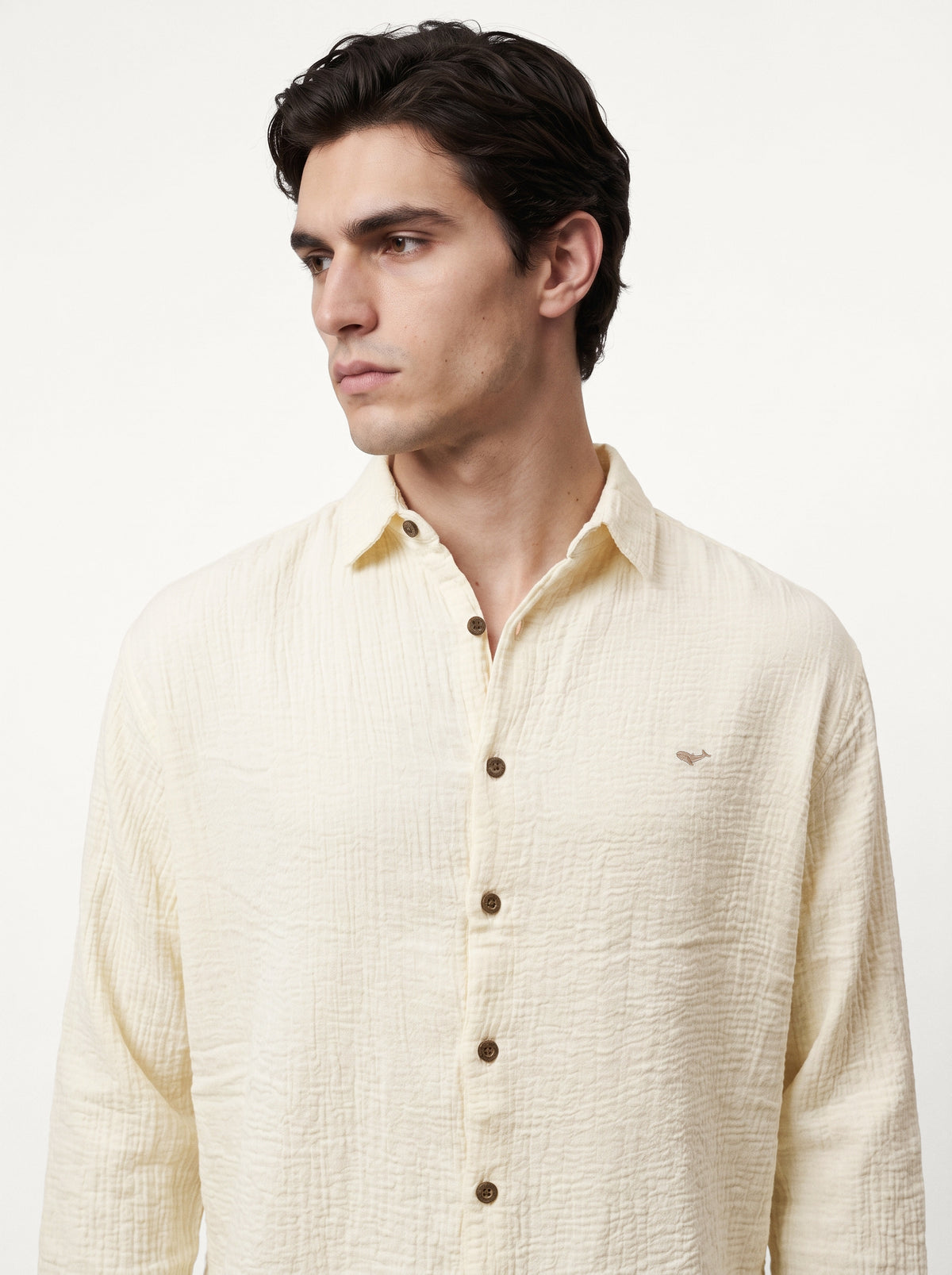Bombay Beige Textured Double Cloth 100% Cotton Shirt