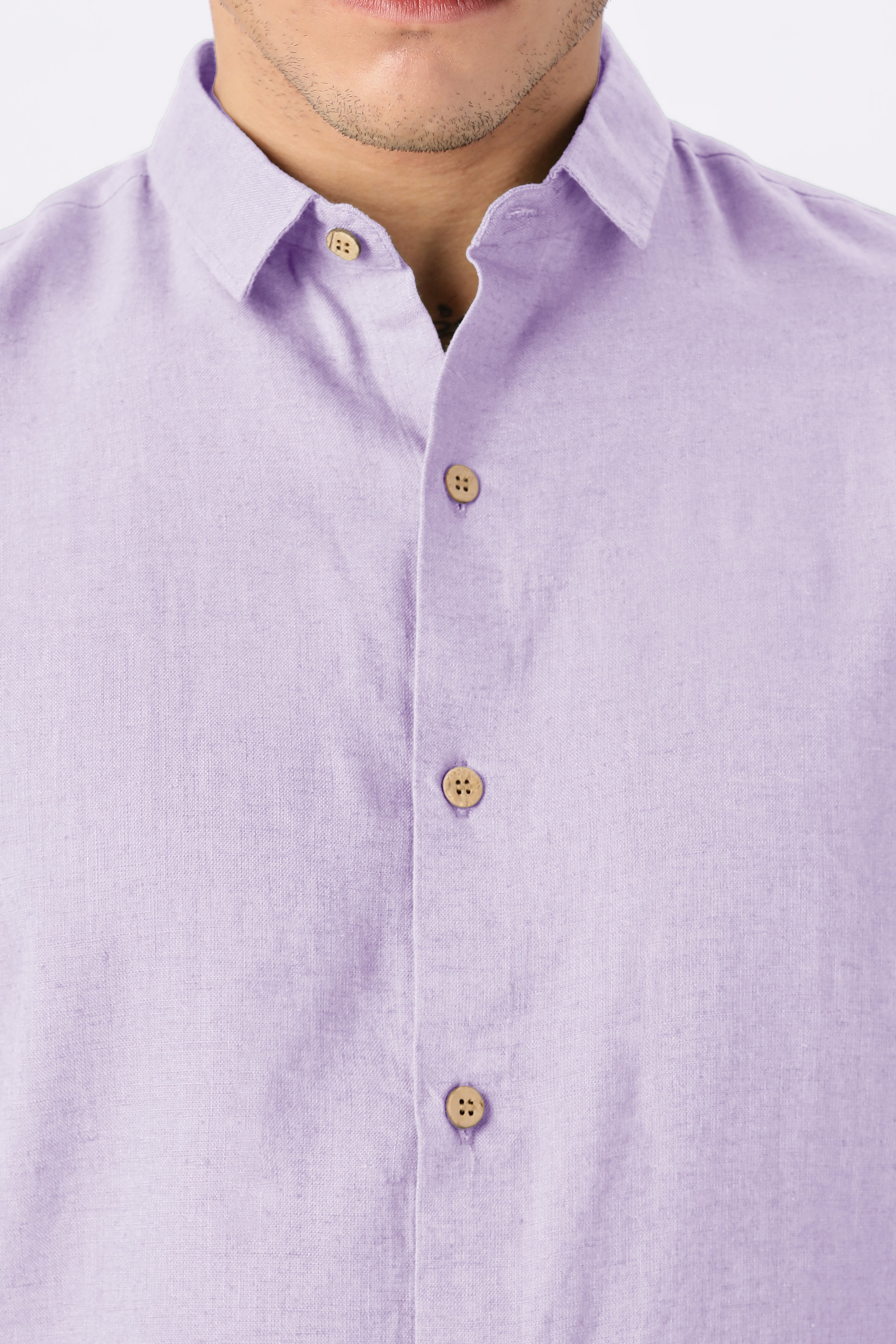 Lavender Ease 30% Linen Regular Fit Shirt