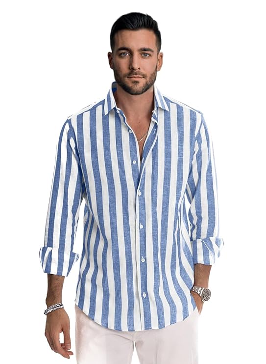 Blue Vertical Stripe Shirt