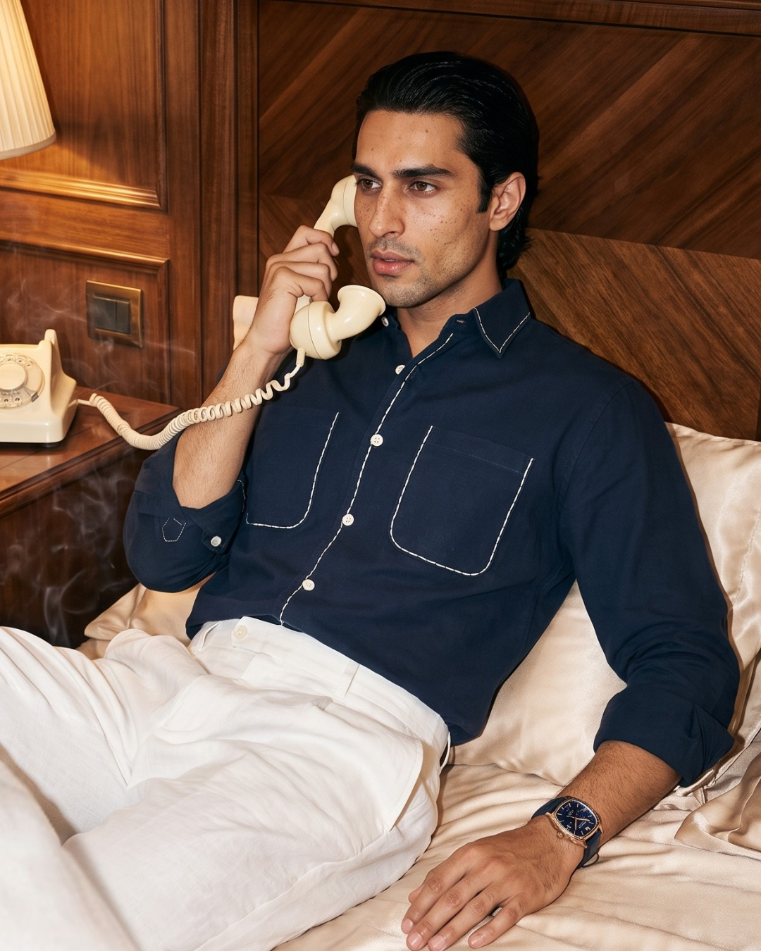 Midnight Blue – Chawal Takka with Double Pocket Shirt