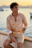 Desert Mirage Cotton Regular Fit Beige Printed Shirt