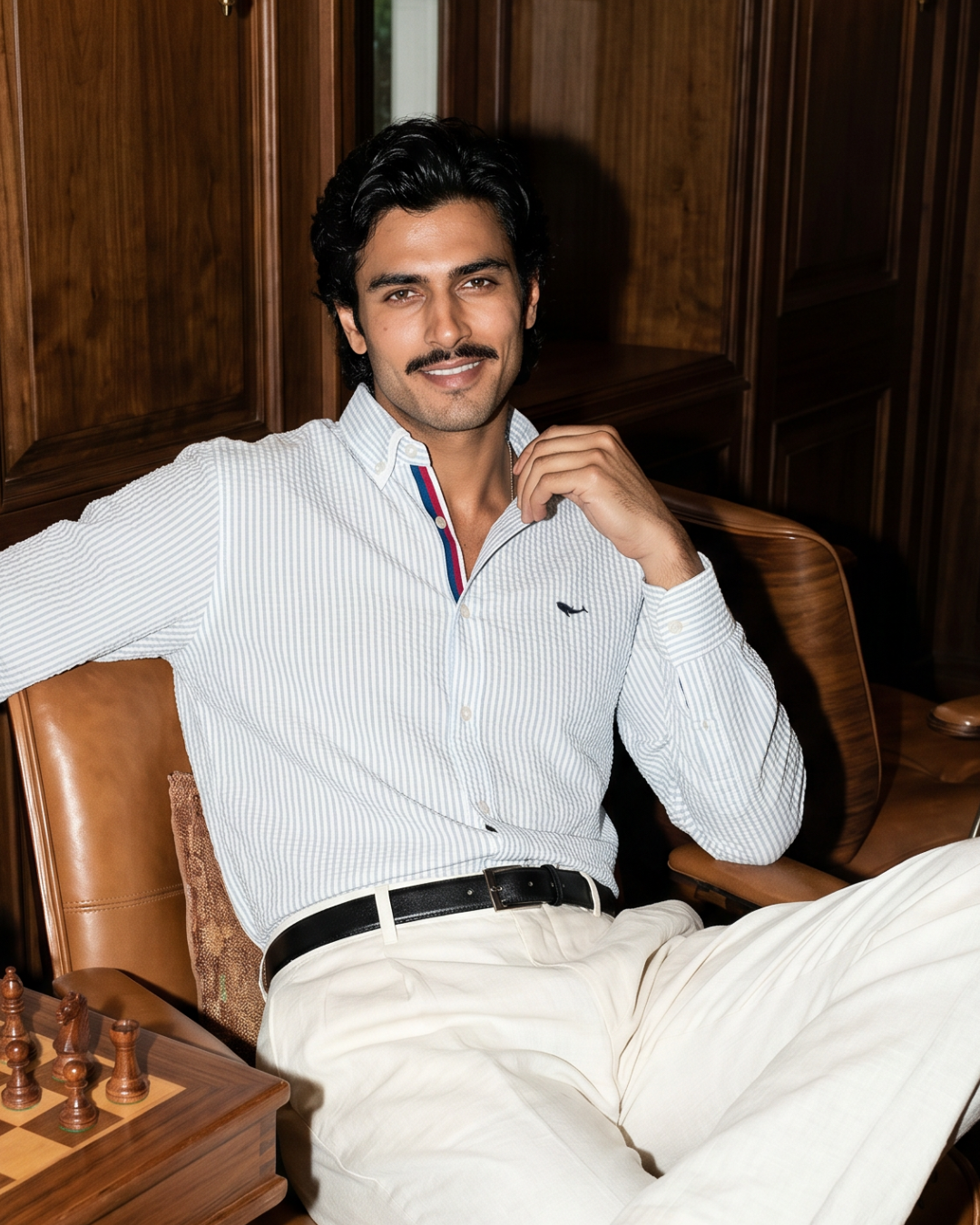 Harbour Stripe Oxford- Button Placket Spread Collar Shirt