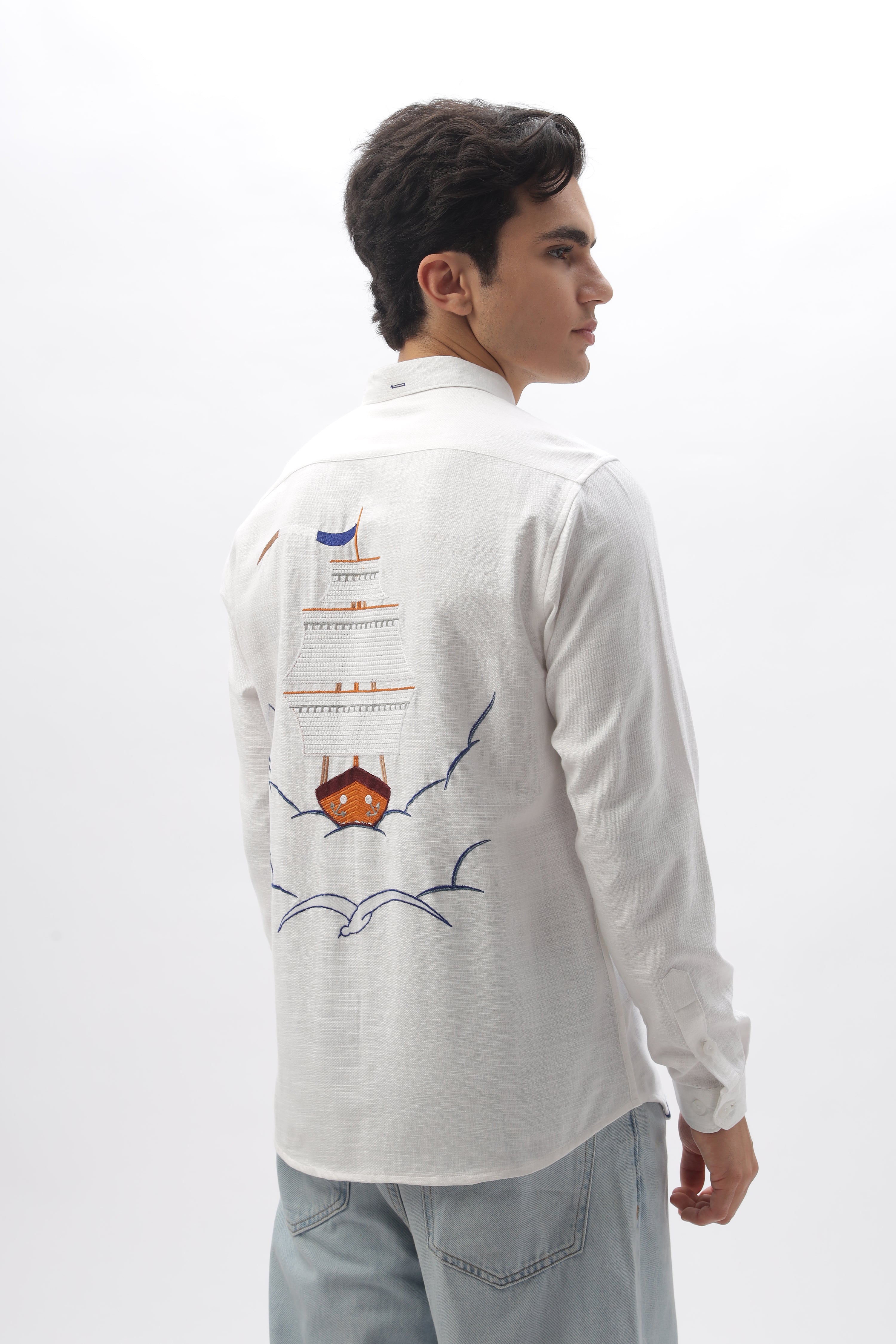 Brigantines Boat Front and Back Embroidery Shirt