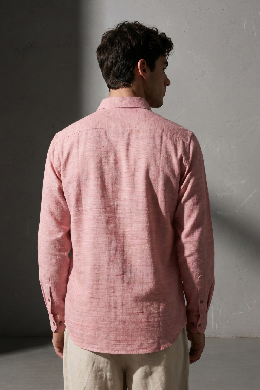 Sunset Lounge Cotton Regular Fit Pink Printed Shirt