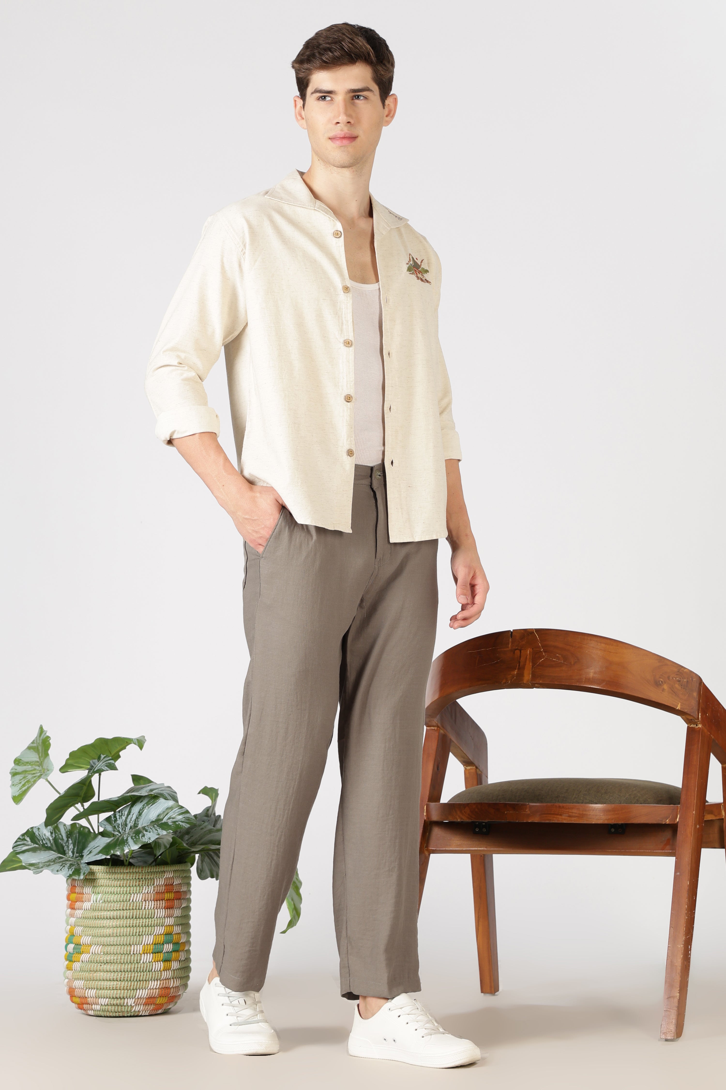 Free Flow 100% Cotton Parallel Fit Pants