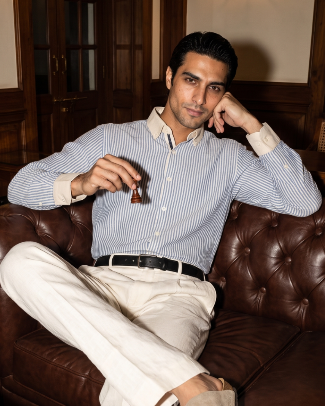 Regatta Stripe Oxford- Contrast Collar Shirt