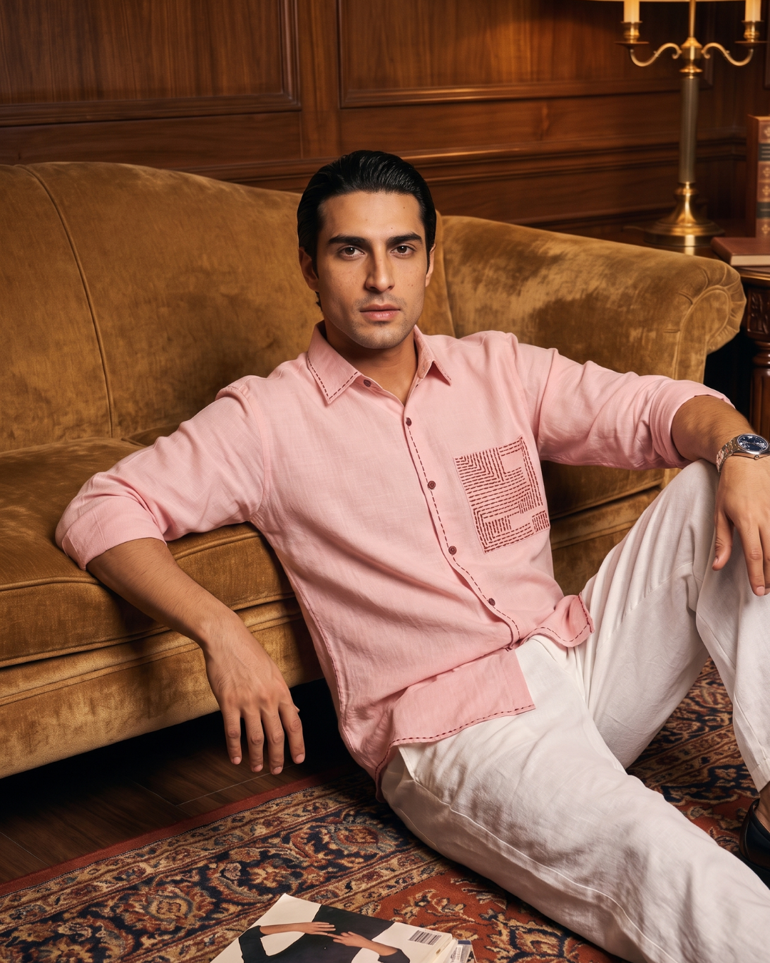 Artisan Stitch- Spread Collar Embroidered Shirt