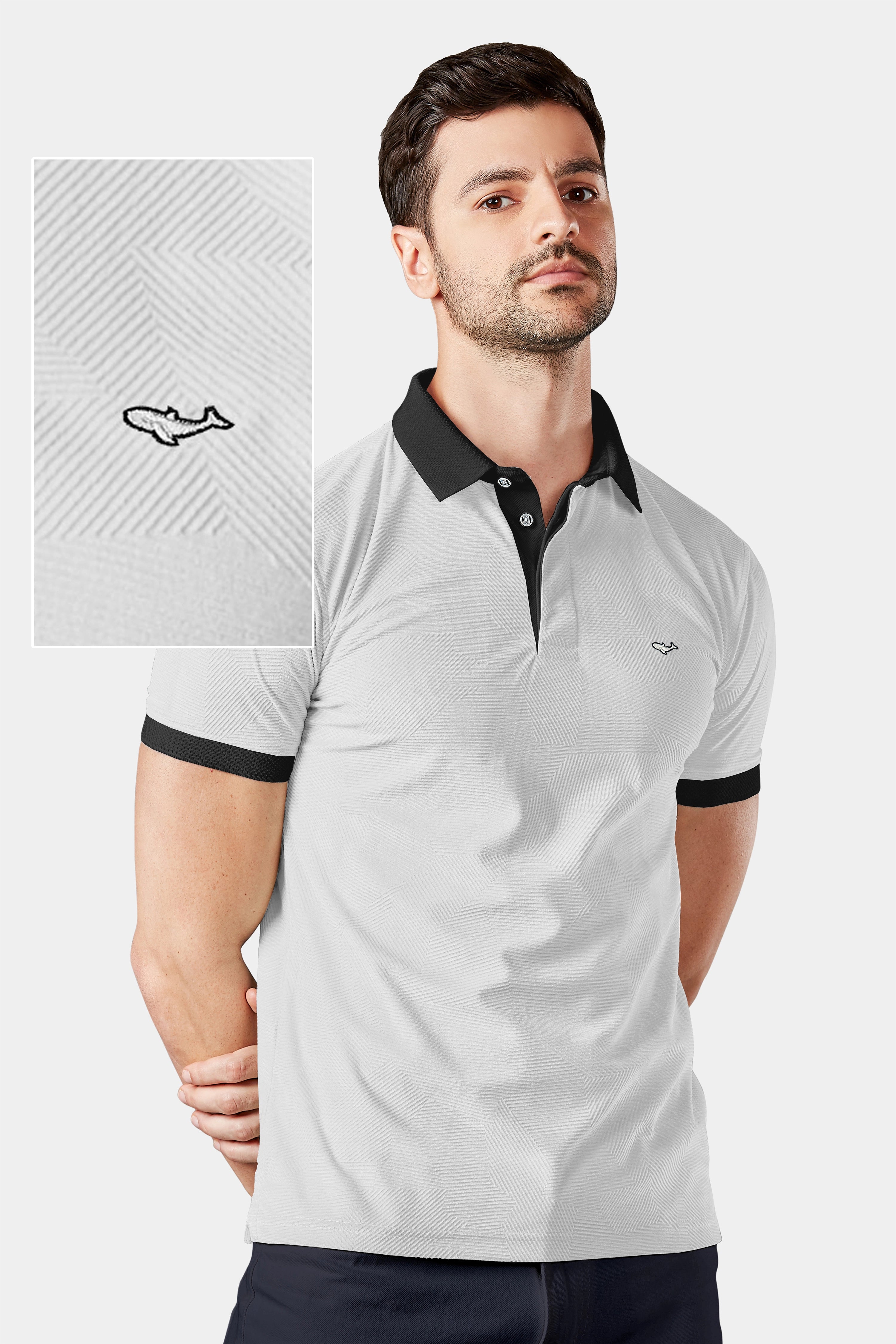 Contrast collar polo shirt online