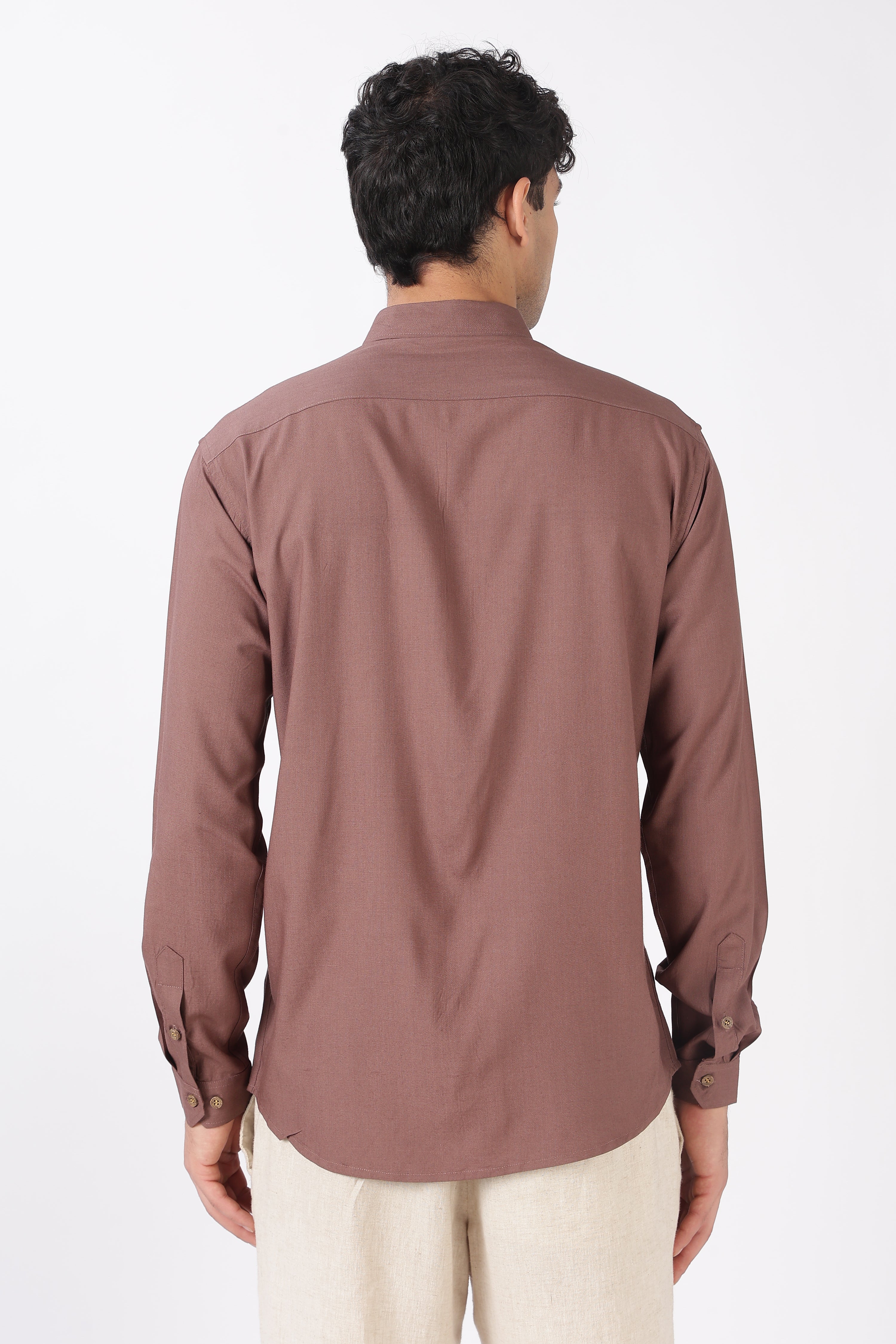 Woodland Bear Cotton Regular Fit Pink Embroidered Shirt